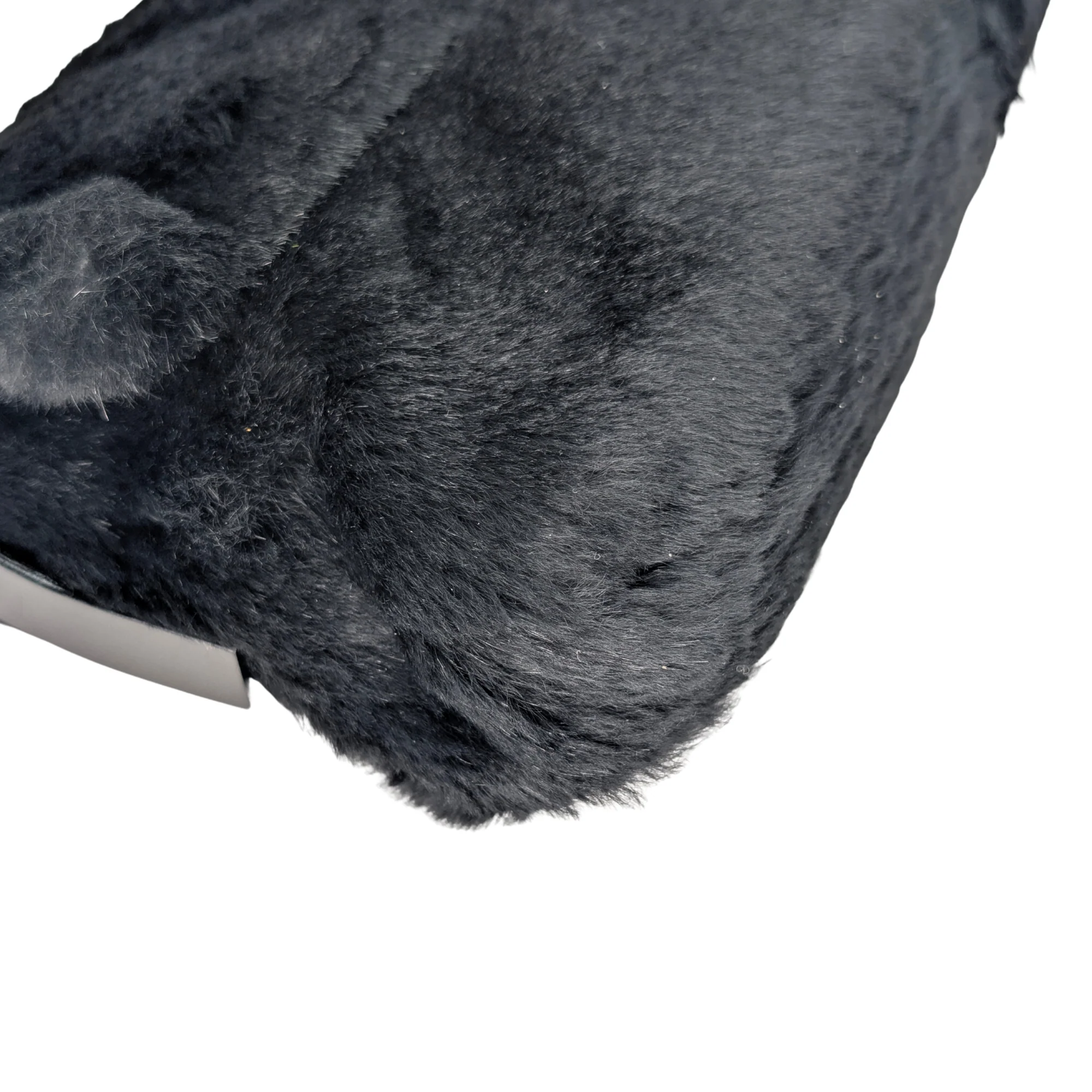 Fendi Rabbit Fur Baguette Handbag Black - Image 8