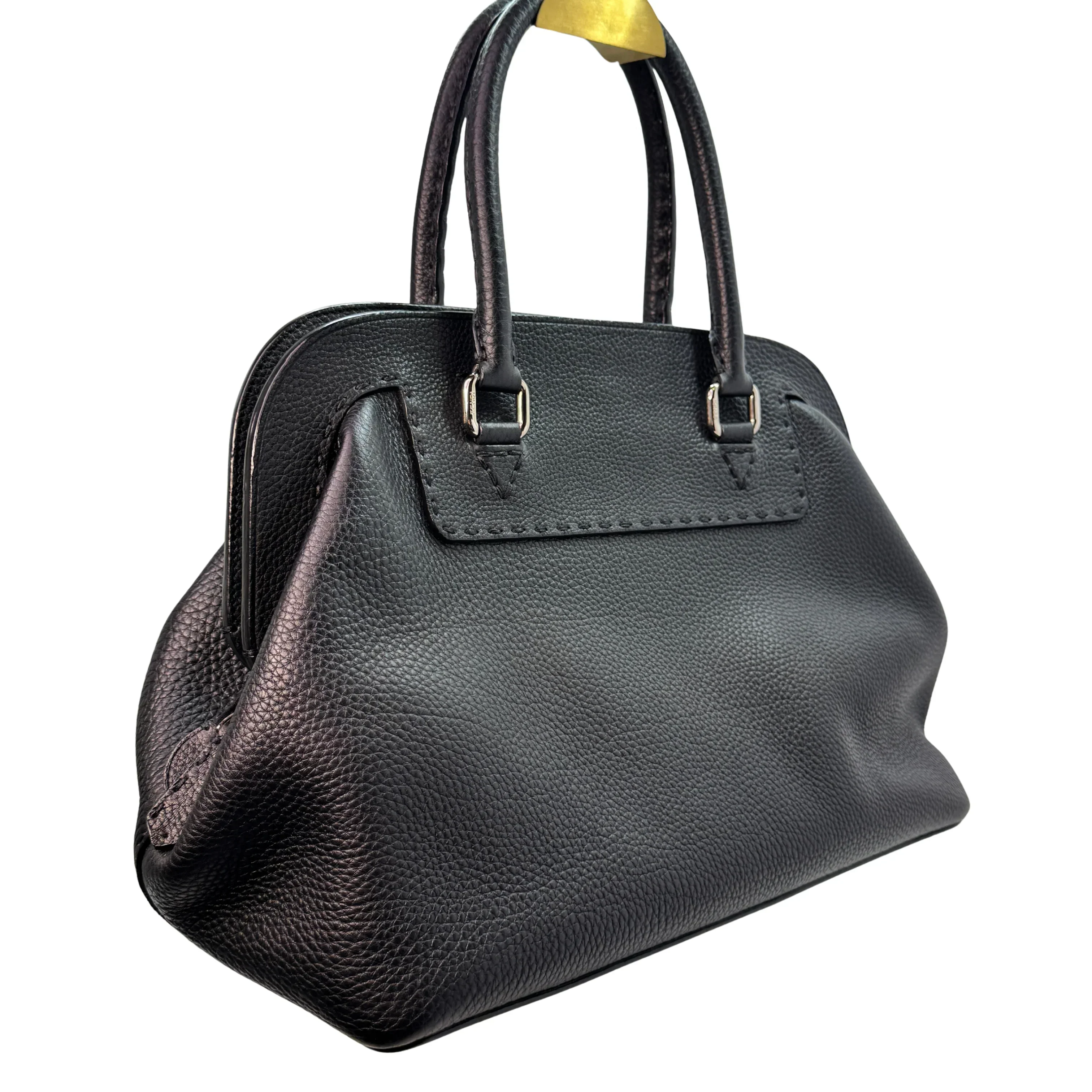 Fendi Cuoio Romano Selleria Adele 1328 Bag Black - Image 2