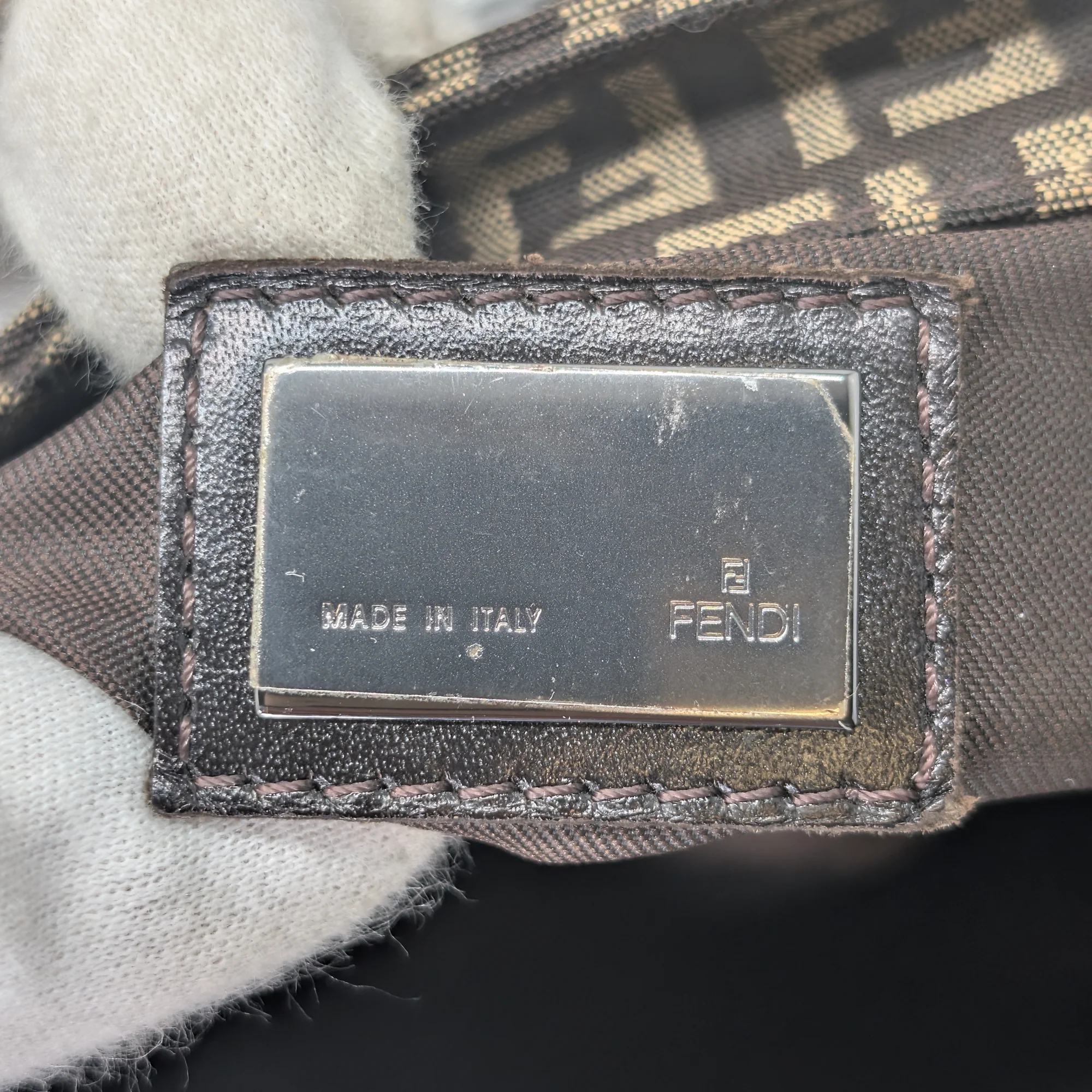 Fendi Zucchino Mamma Canvas Shoulder Bag - Image 24