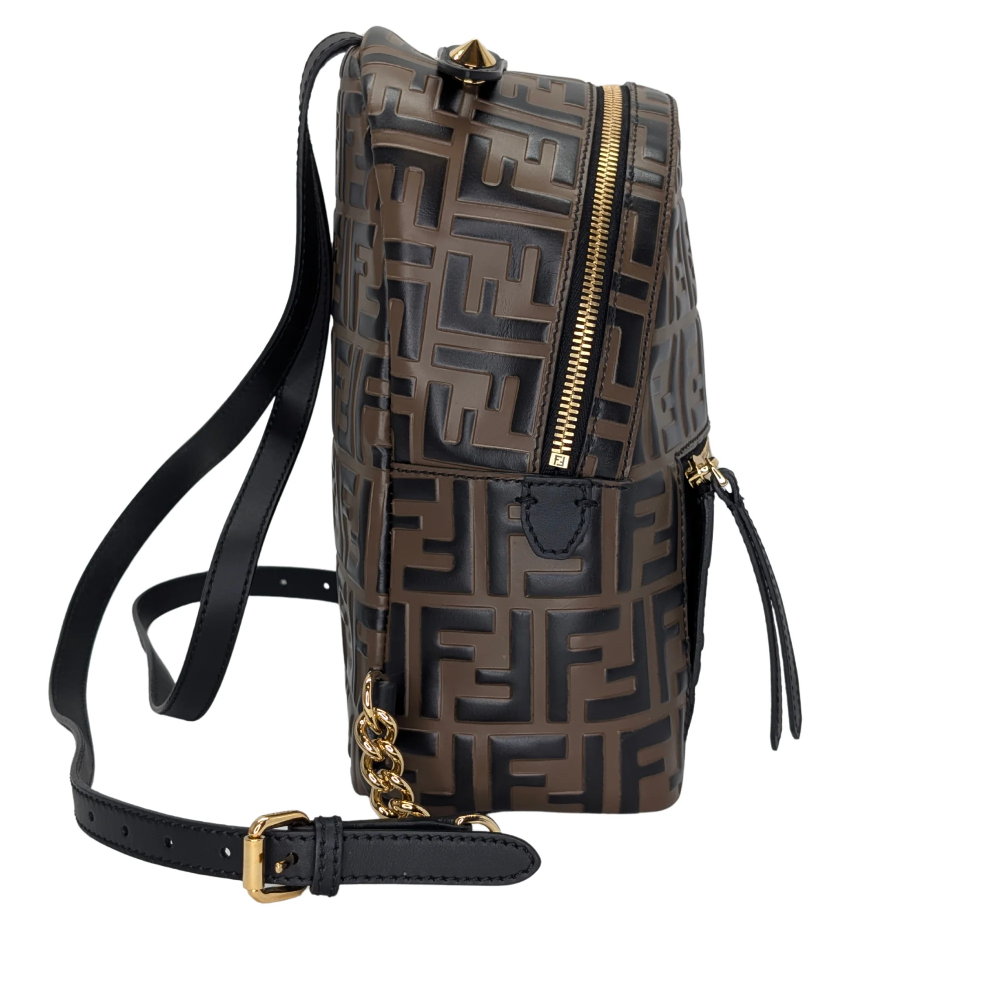 Fendi Zucca Pattern Mini FF Backpack Brown - Image 4