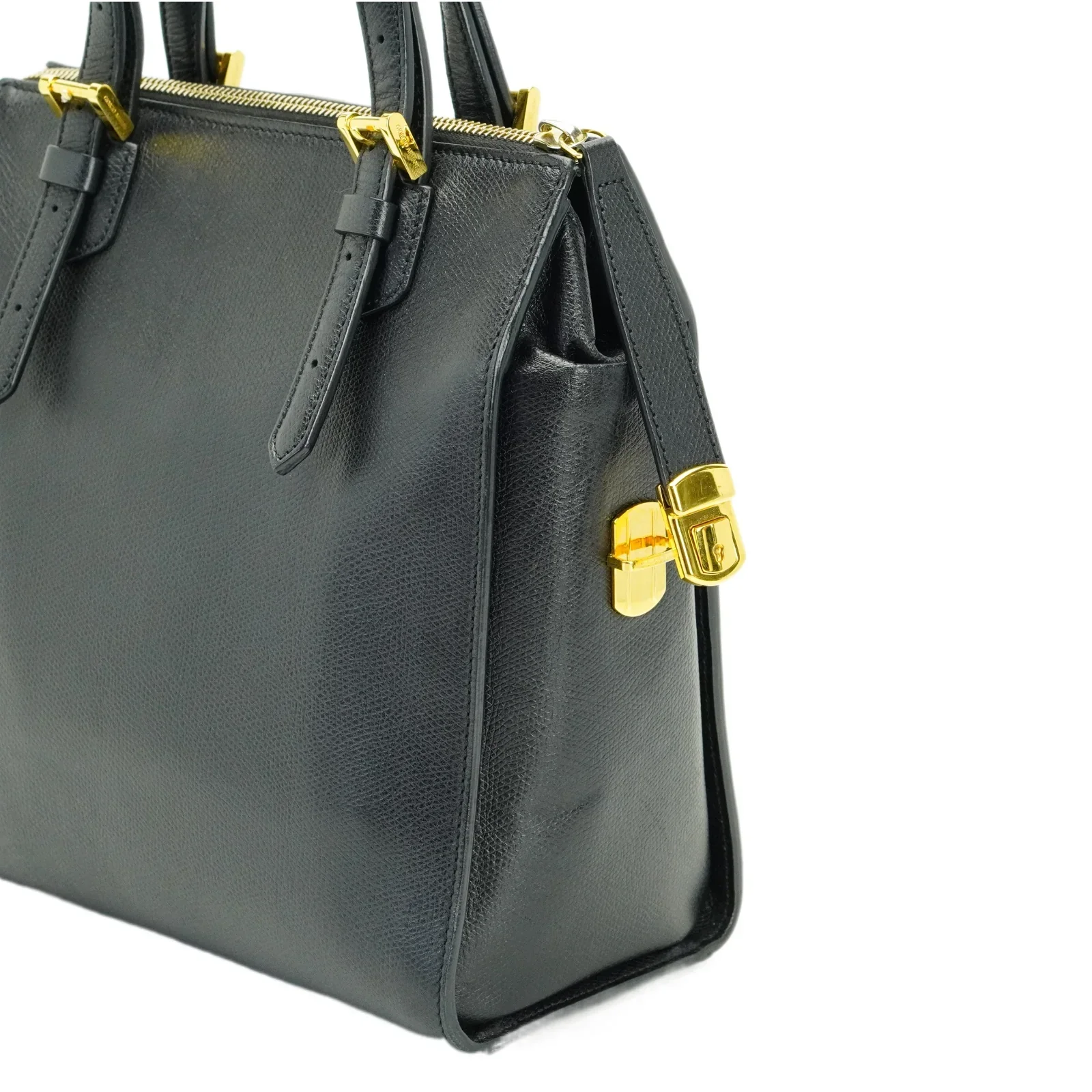 Giorgio Armani Square Leather Bag Black - Image 5
