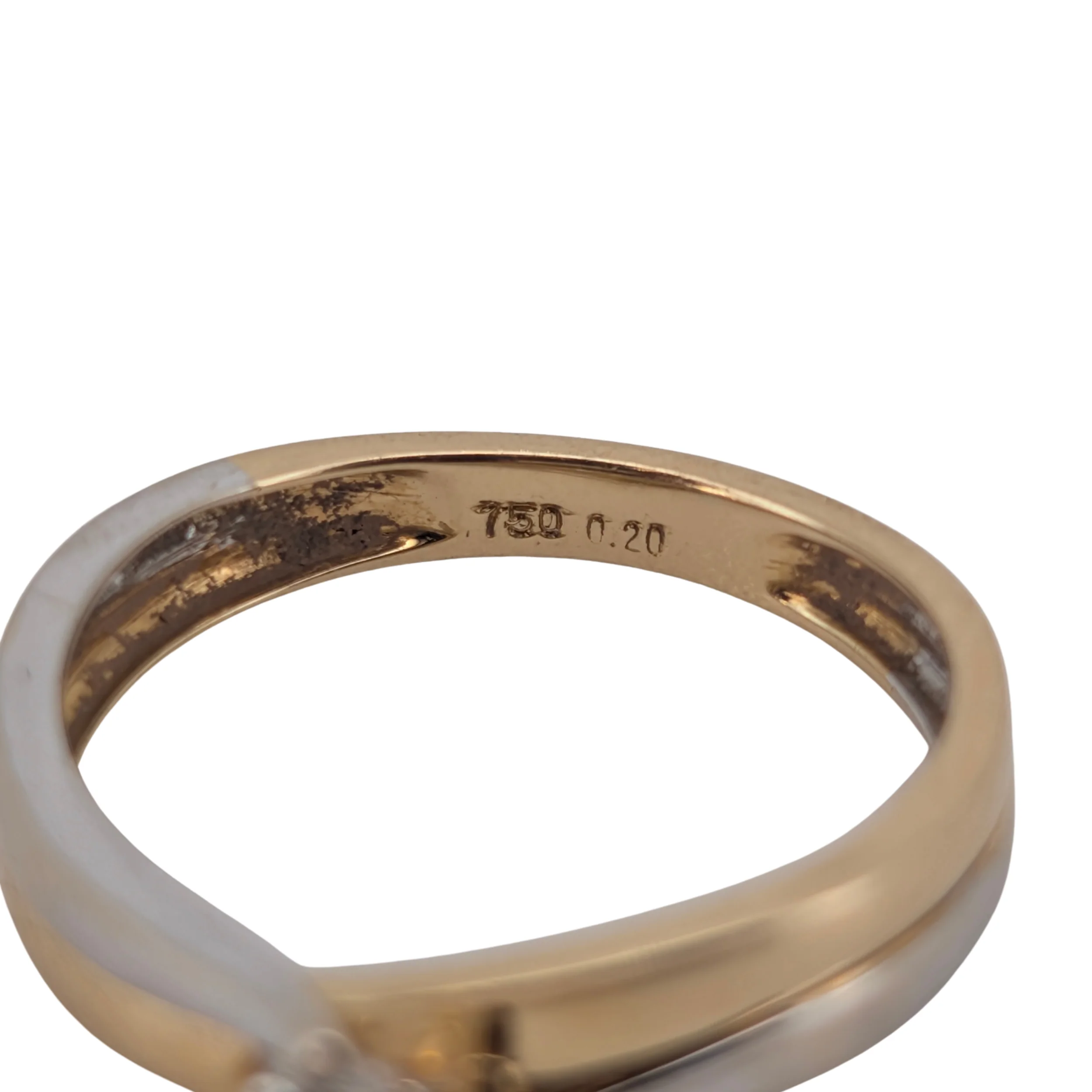 0.20Ct Natural Diamond Solitaire Ring In 18K Yellow & White Gold - Image 4