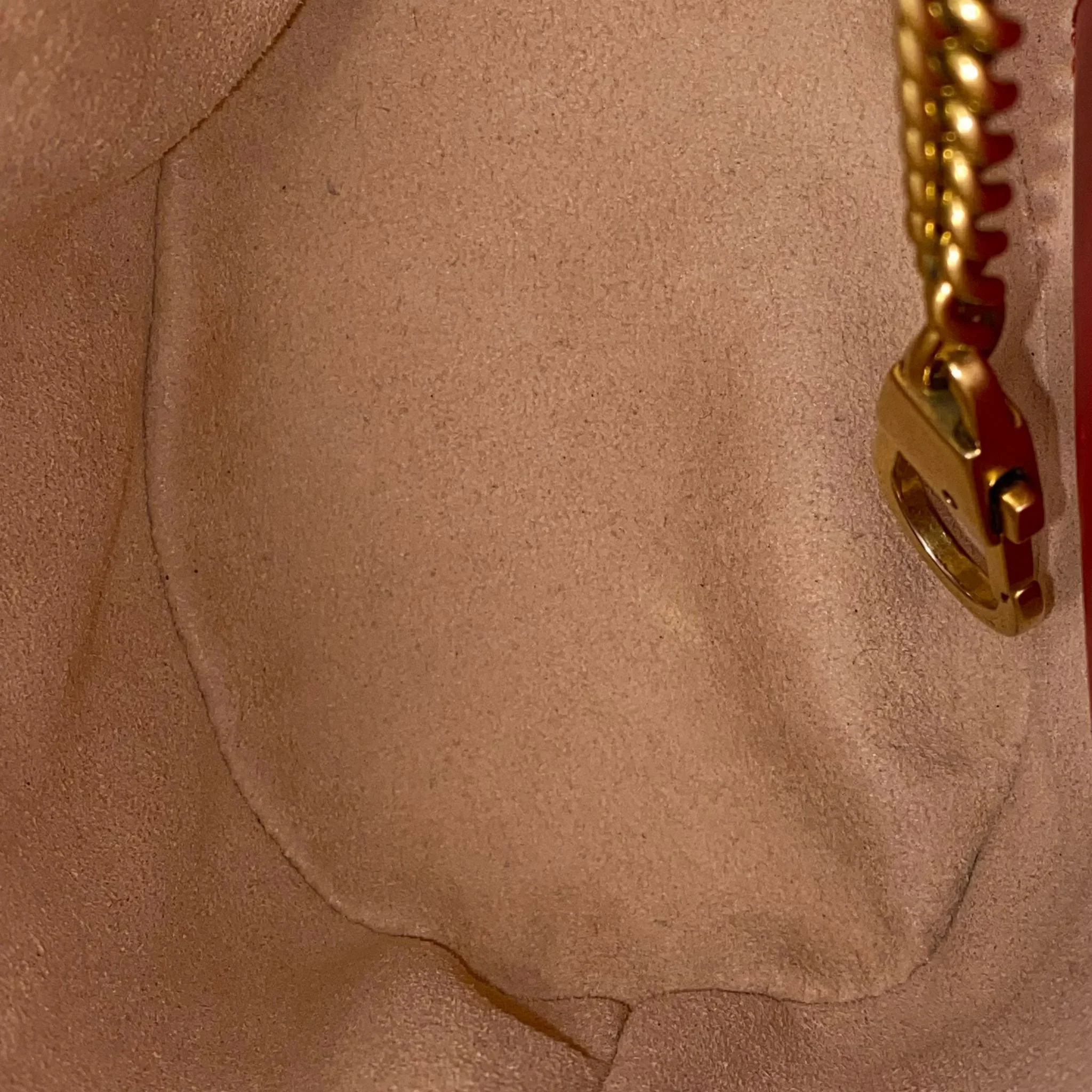 Gucci Calfskin Matelassé Mini GG Marmont Bucket Bag – Hibiscus Red - Image 12