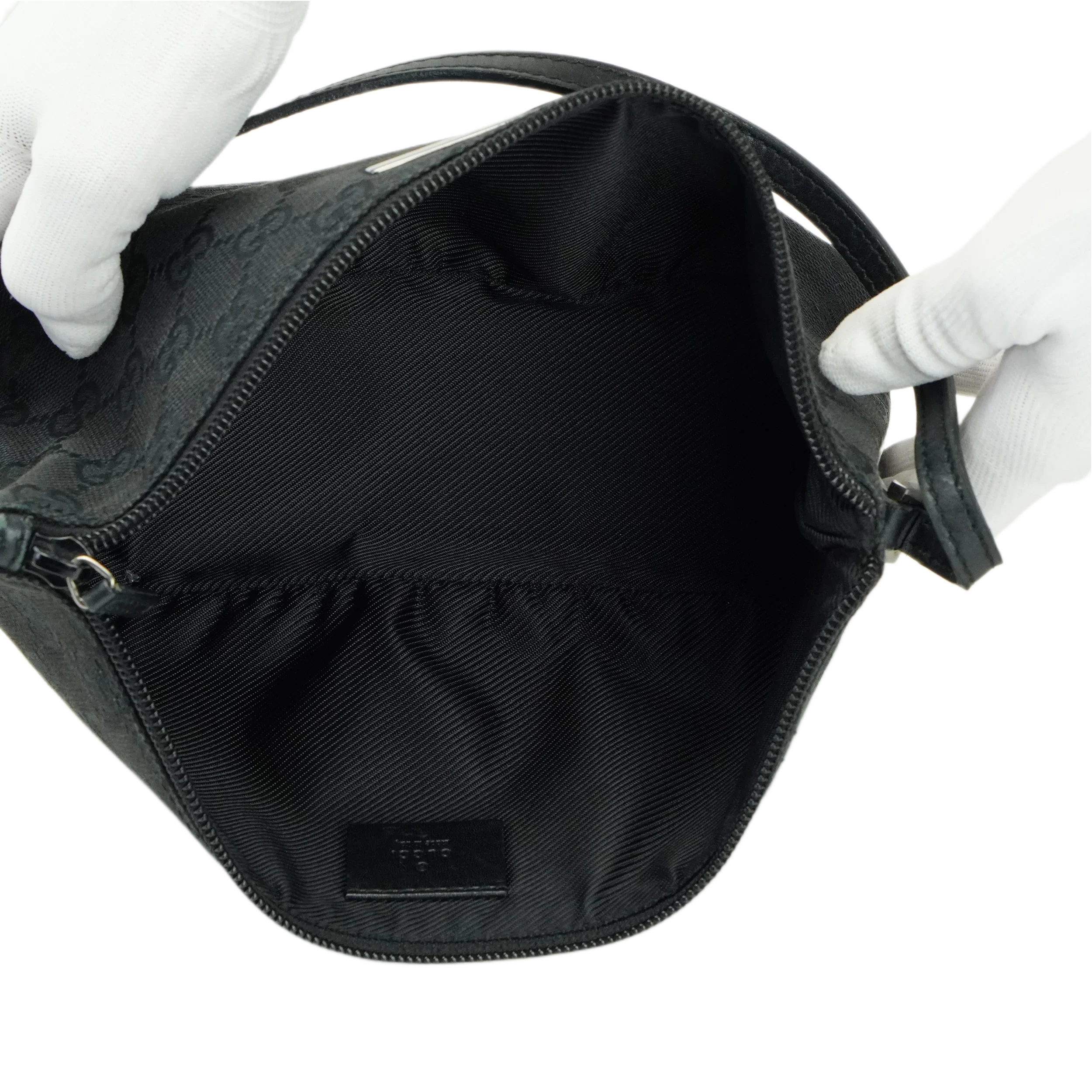 Gucci Black GG Monogram Boat Pochette Bag - Image 14