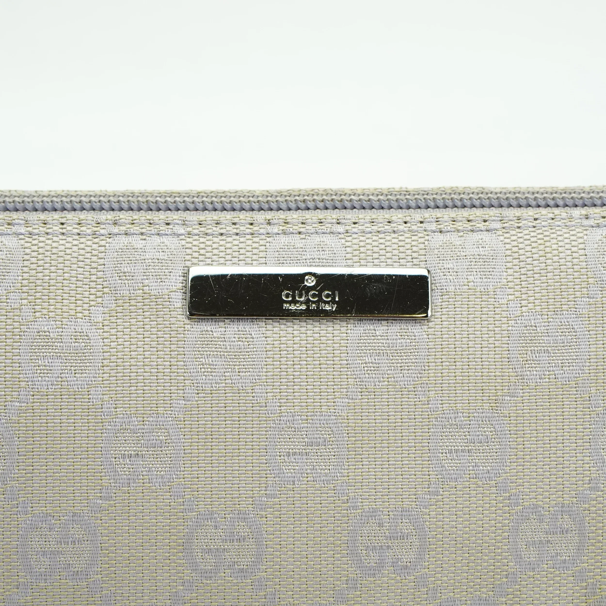 Gucci Grey GG Monogram Boat Pochette Bag - Image 14