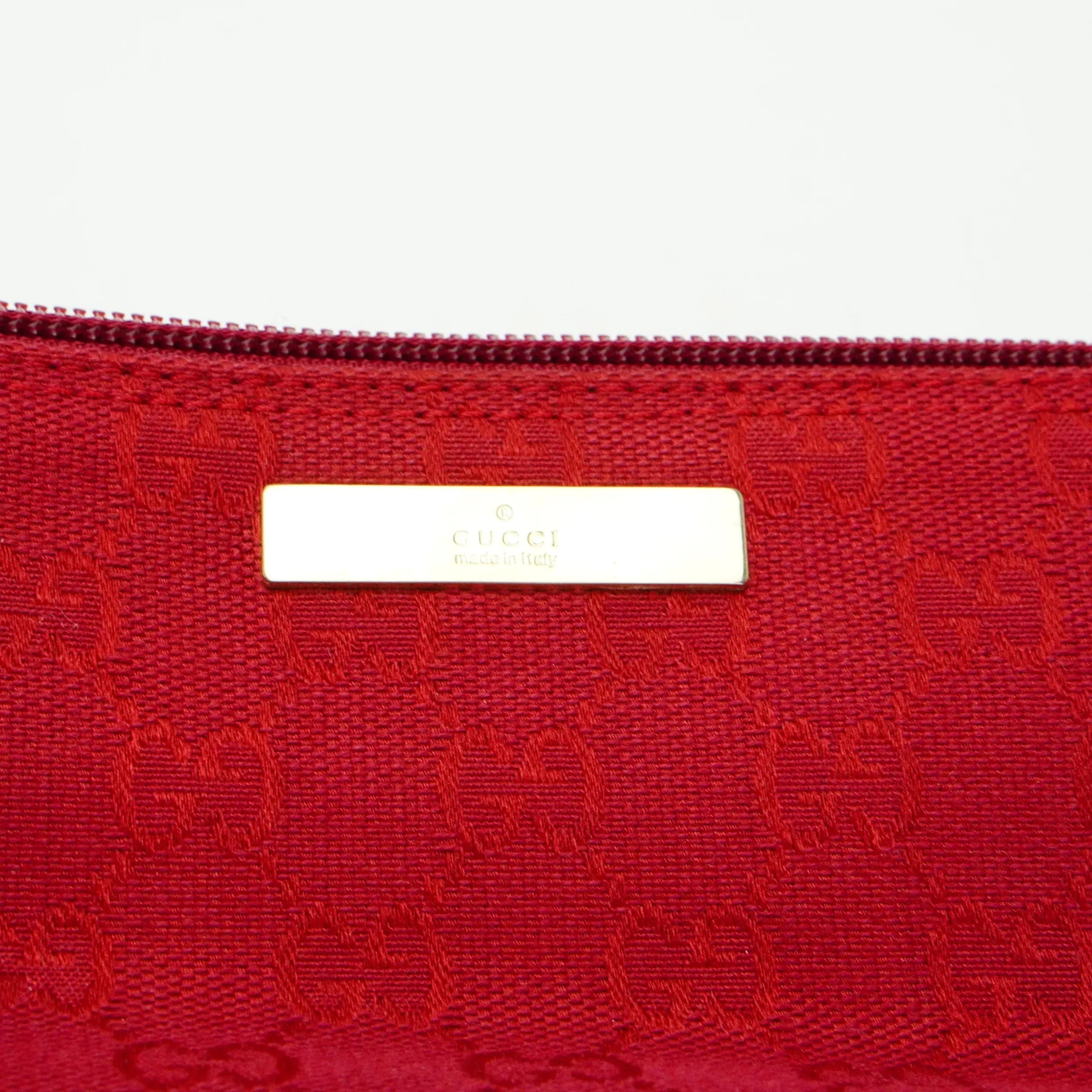 Gucci Cherry Red GG Monogram Boat Pochette Bag - Image 14