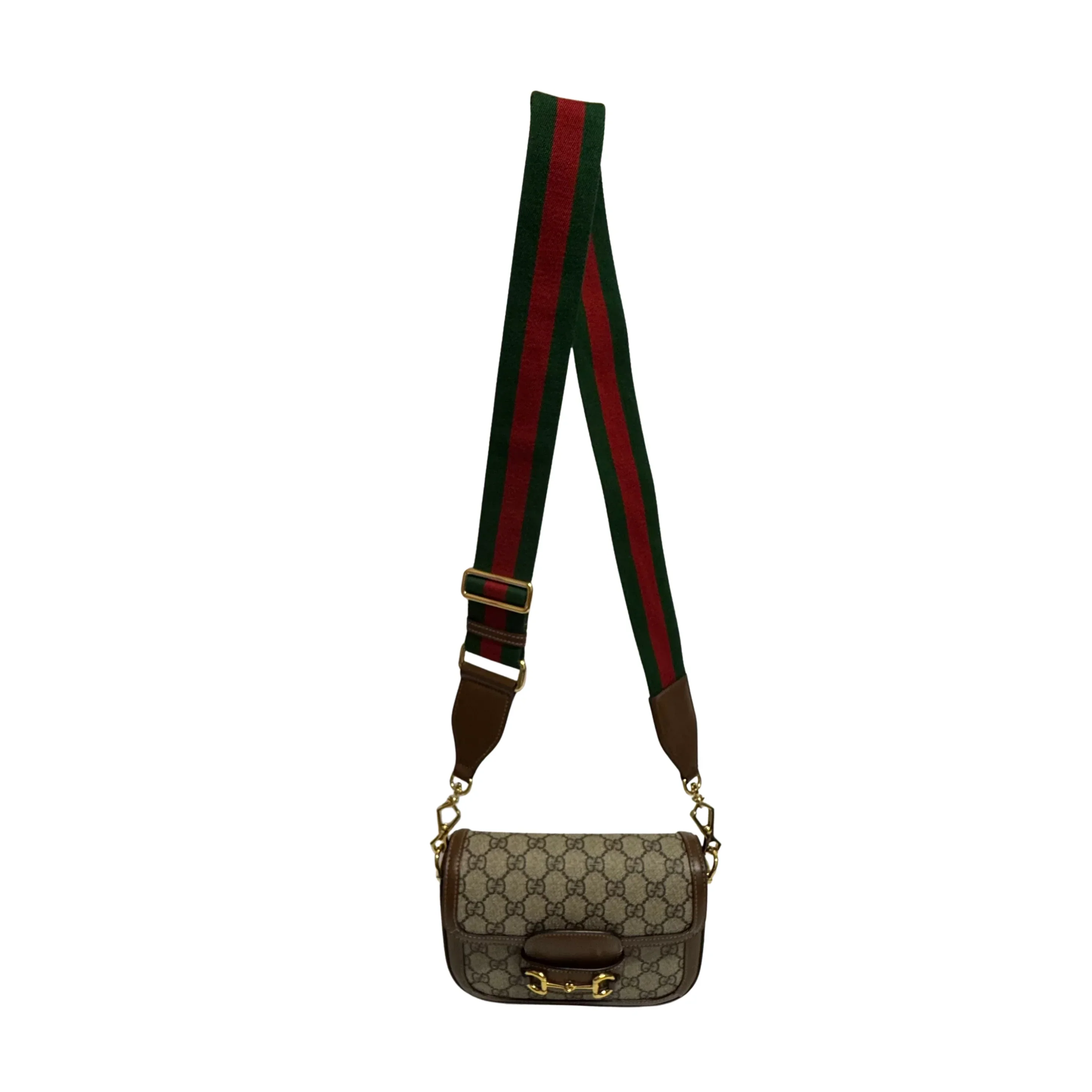 Gucci Horsebit 1955 Shoulder Bag GG Supreme Canvas/Leather Beige/Brown - Image 5