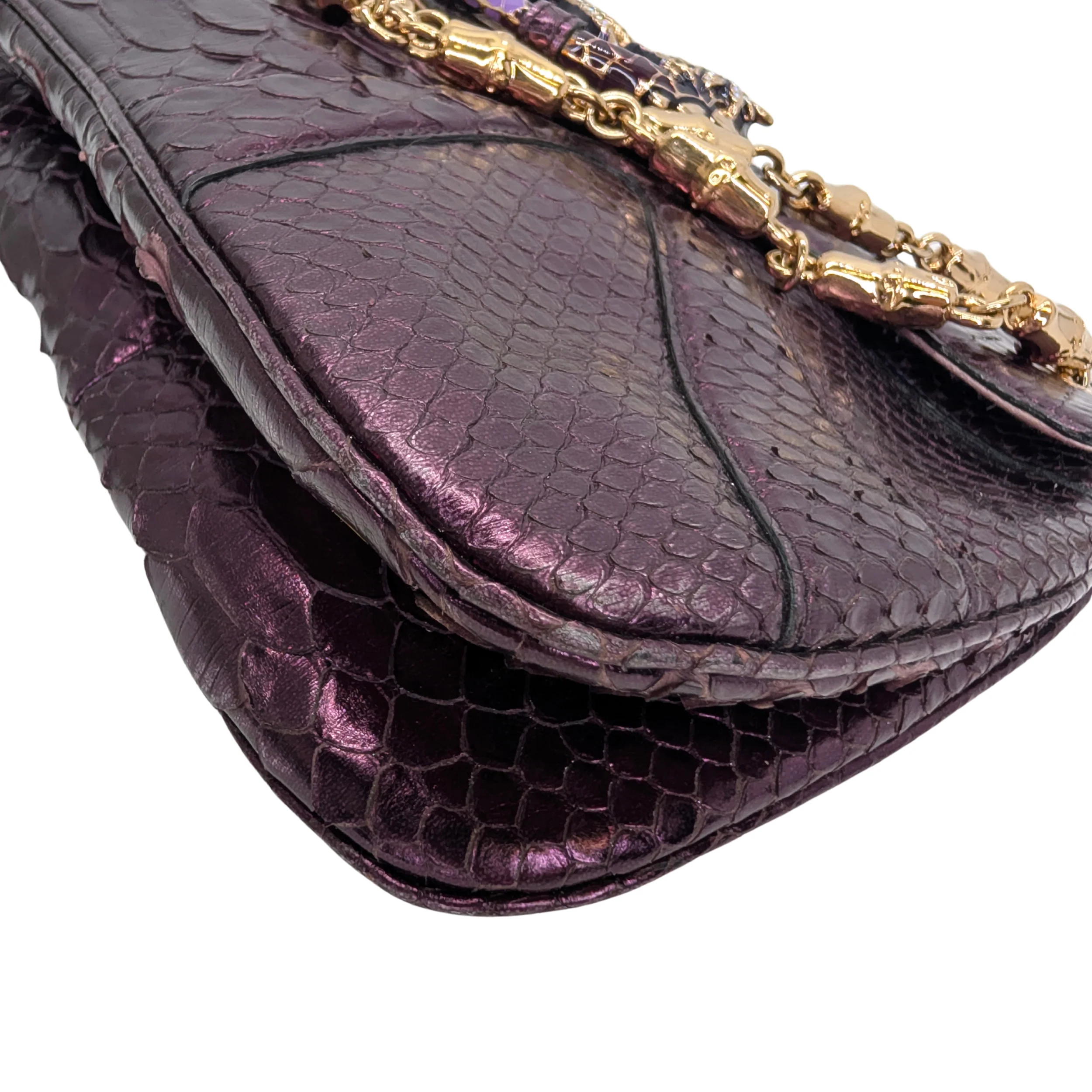 Gucci x Tom Ford Python Dragon Motif Hand bag Purple - Image 9