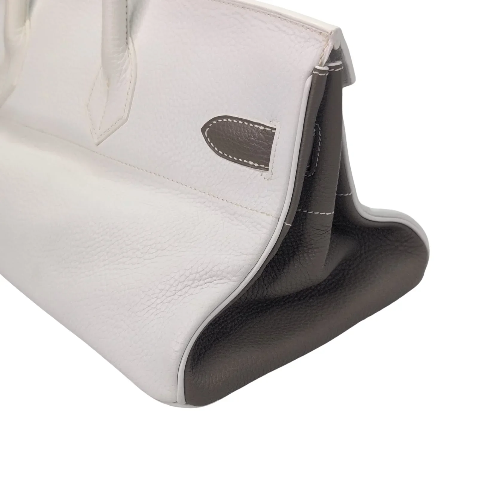 Hermès Birkin Shoulder 42 White Etoupe Clemence Palladium Hardware □J Stamp - Image 13