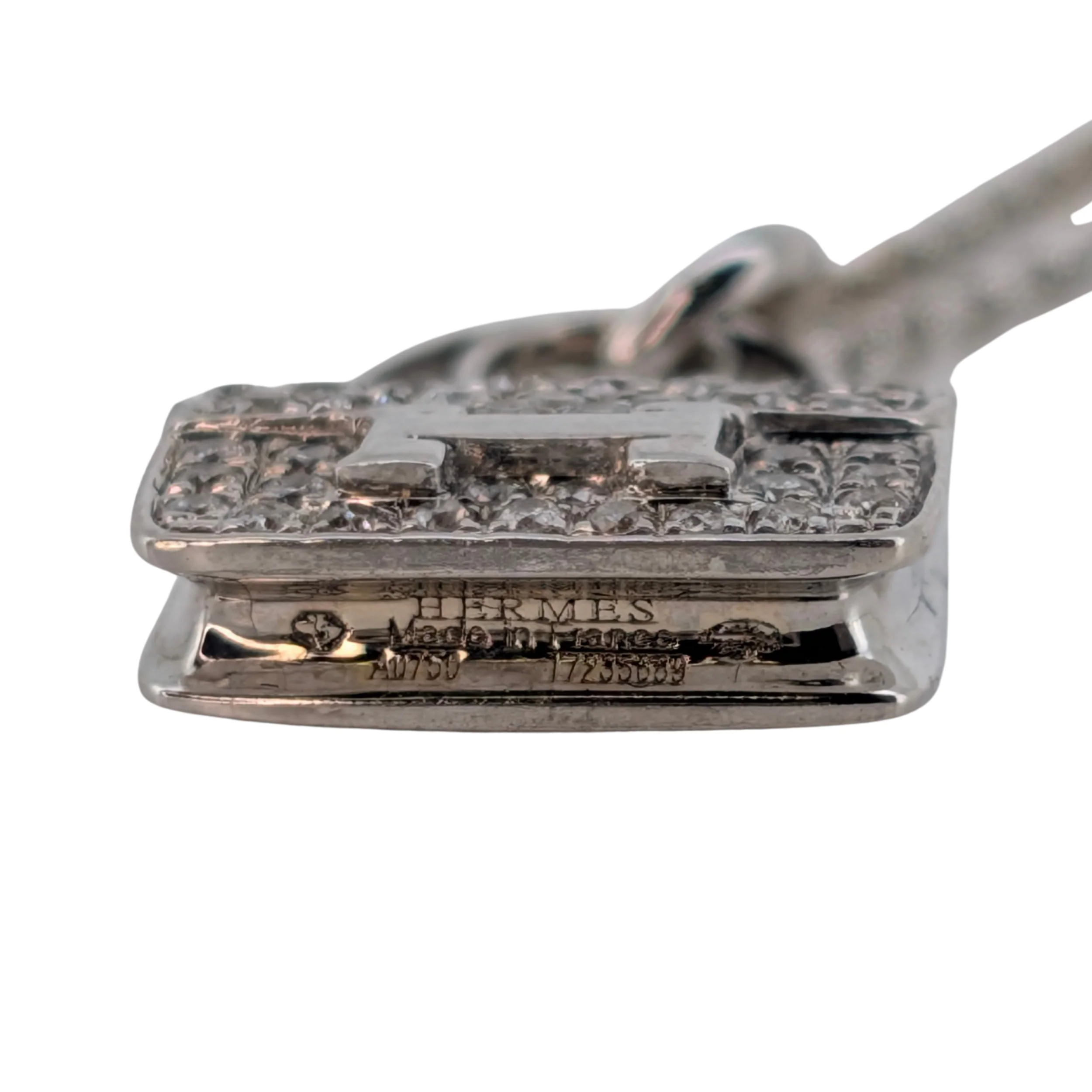 Hermes Constance Amulette Pendant Necklace 18k White Gold With Diamonds - Image 4
