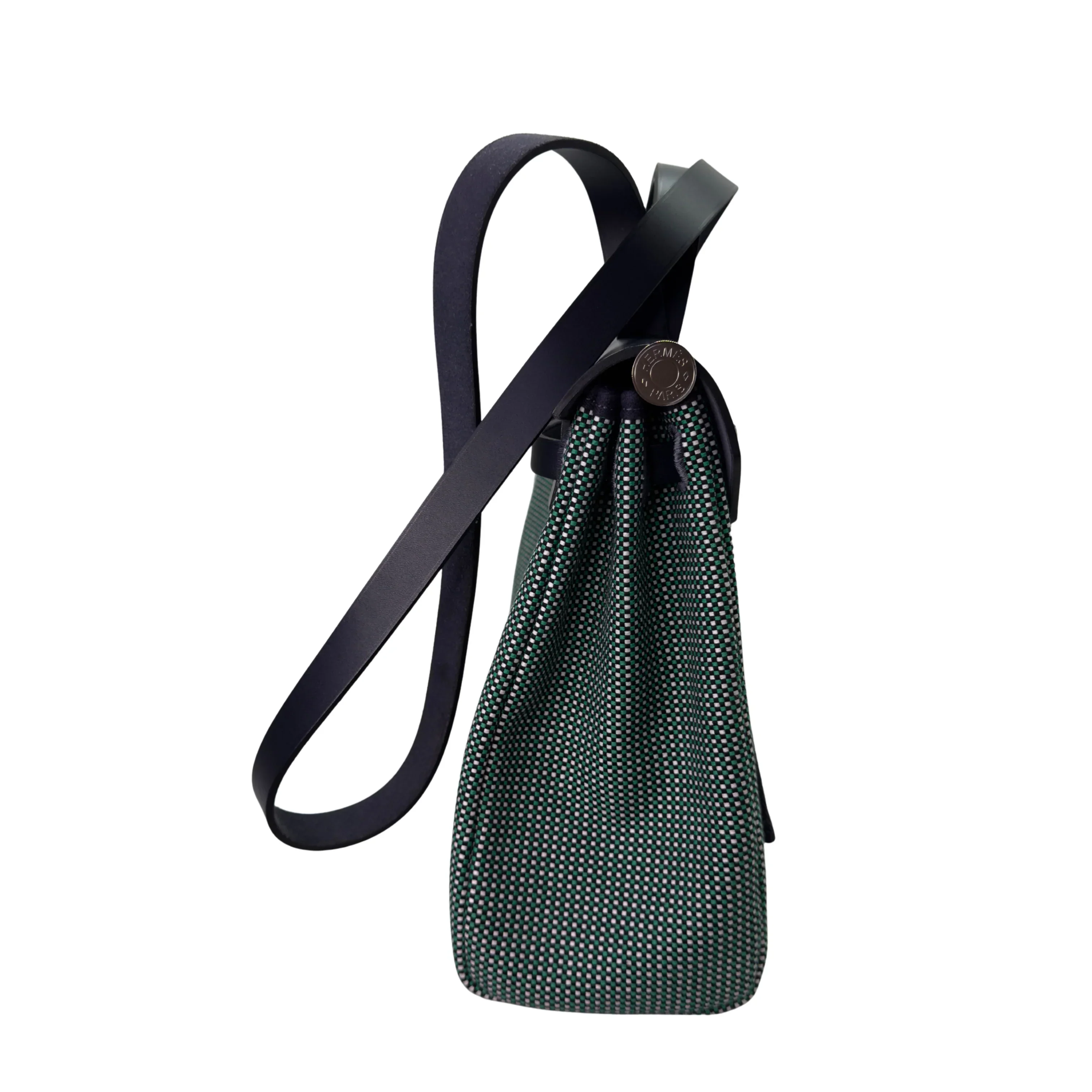 Hermés Herbag Zip 31 Criss Viking Quadrille Dark Green/Navy - Image 4