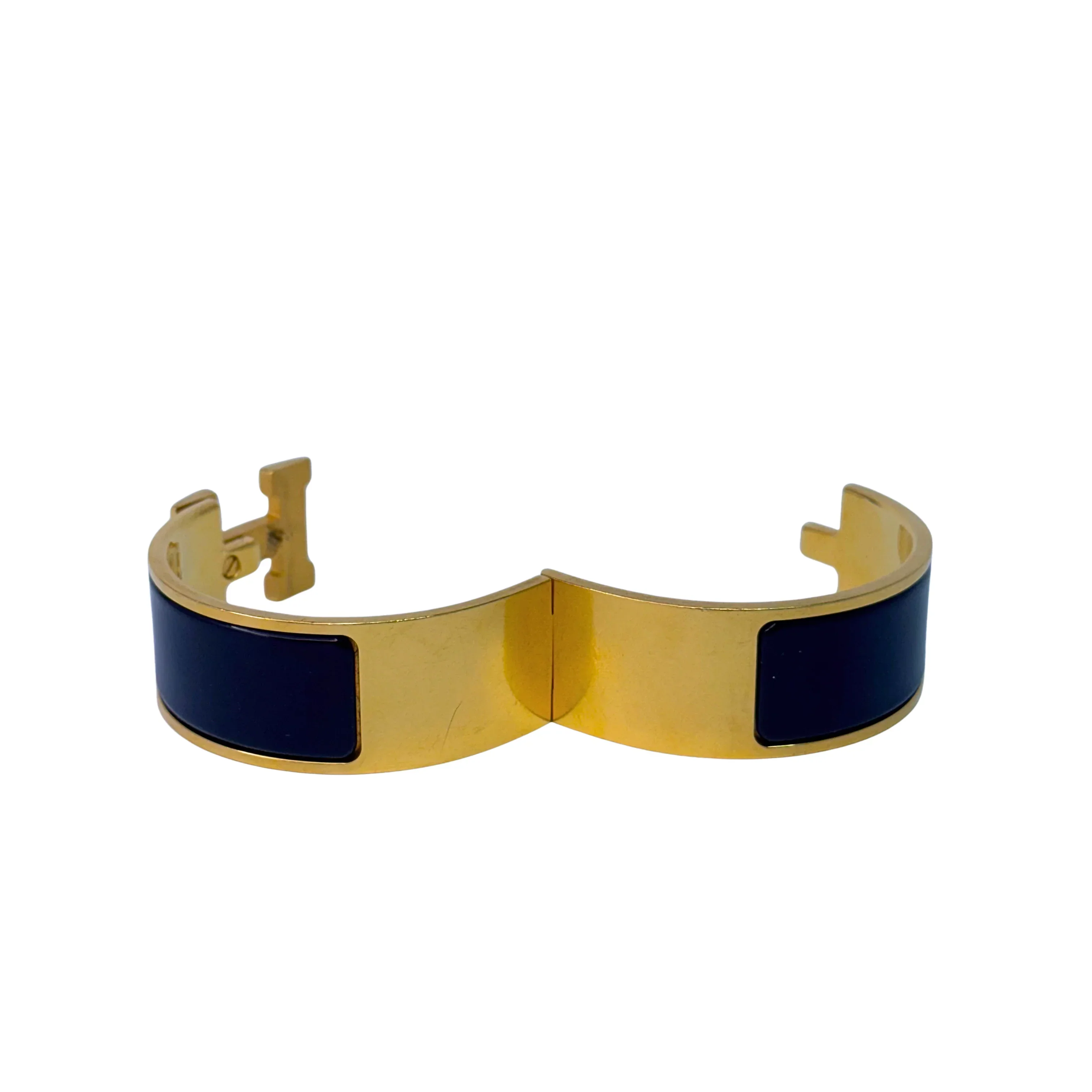 Hermes Clic Clac H Ultramarine Enamel Gold Hardware Bracelet - Image 6