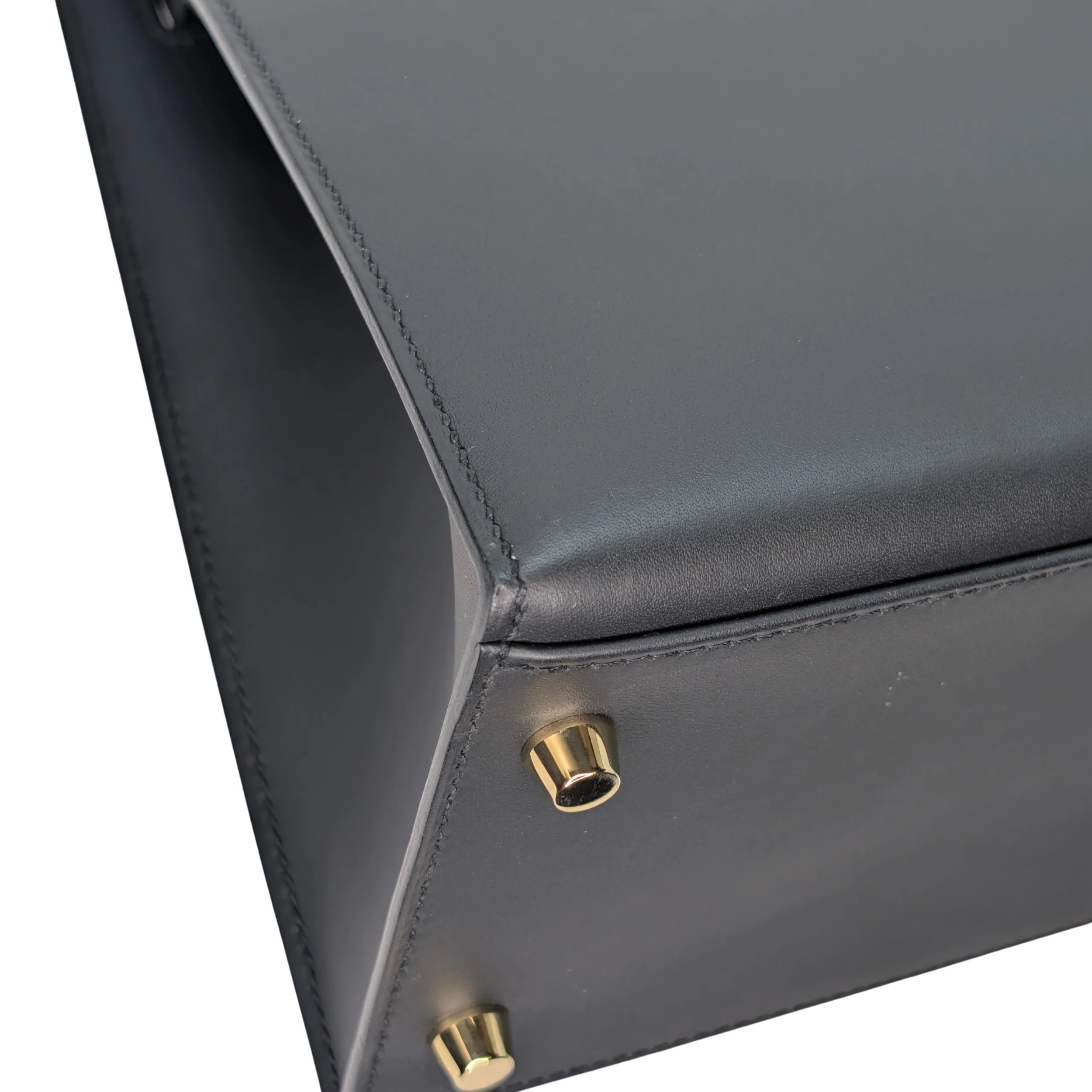 Hermes Kelly 32 Sellier Sombrero Box Leather GHW Matte Black X Stamp - Image 12