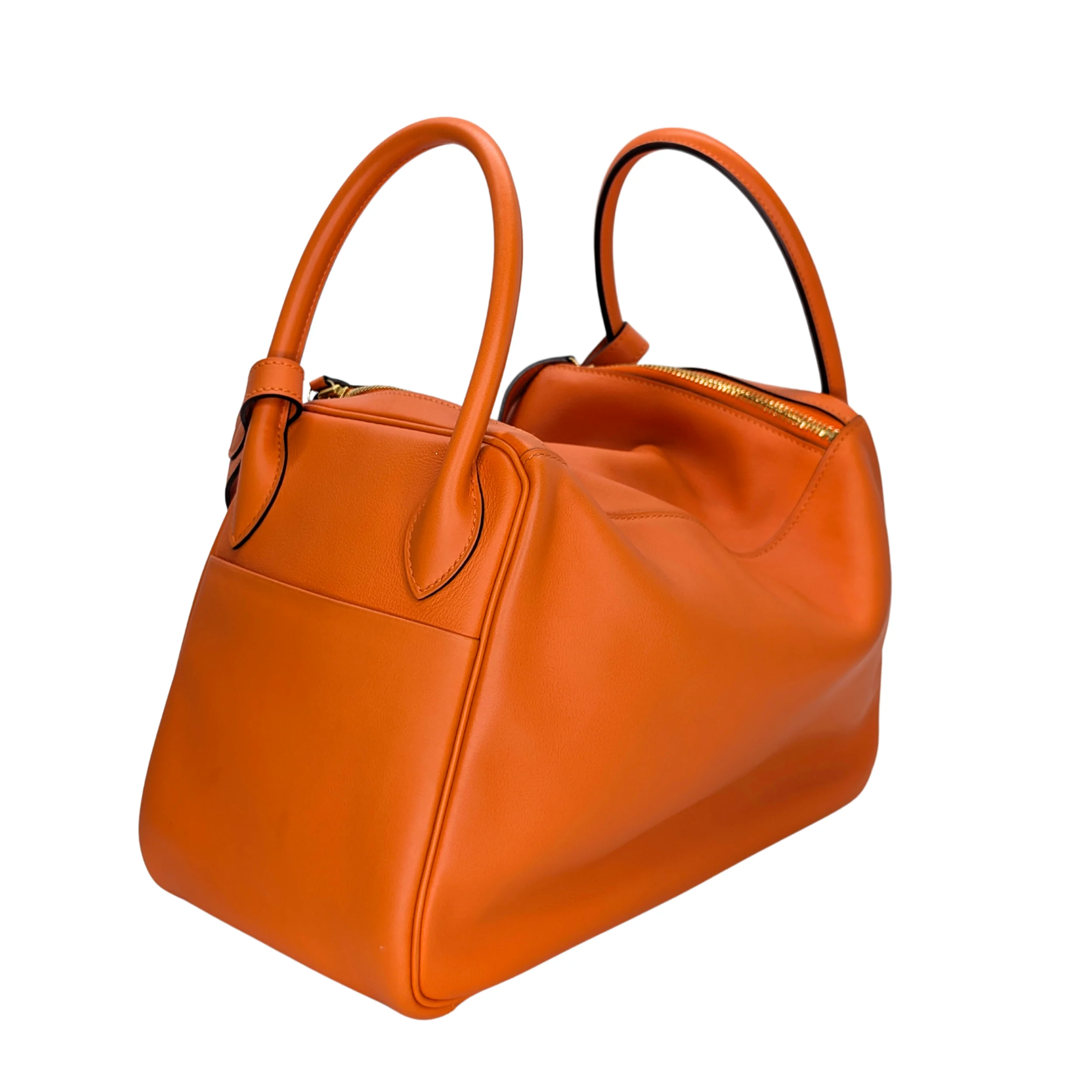 Hermes Lindy 30 Swift Leather Orange LGHW X Stamp - Image 6