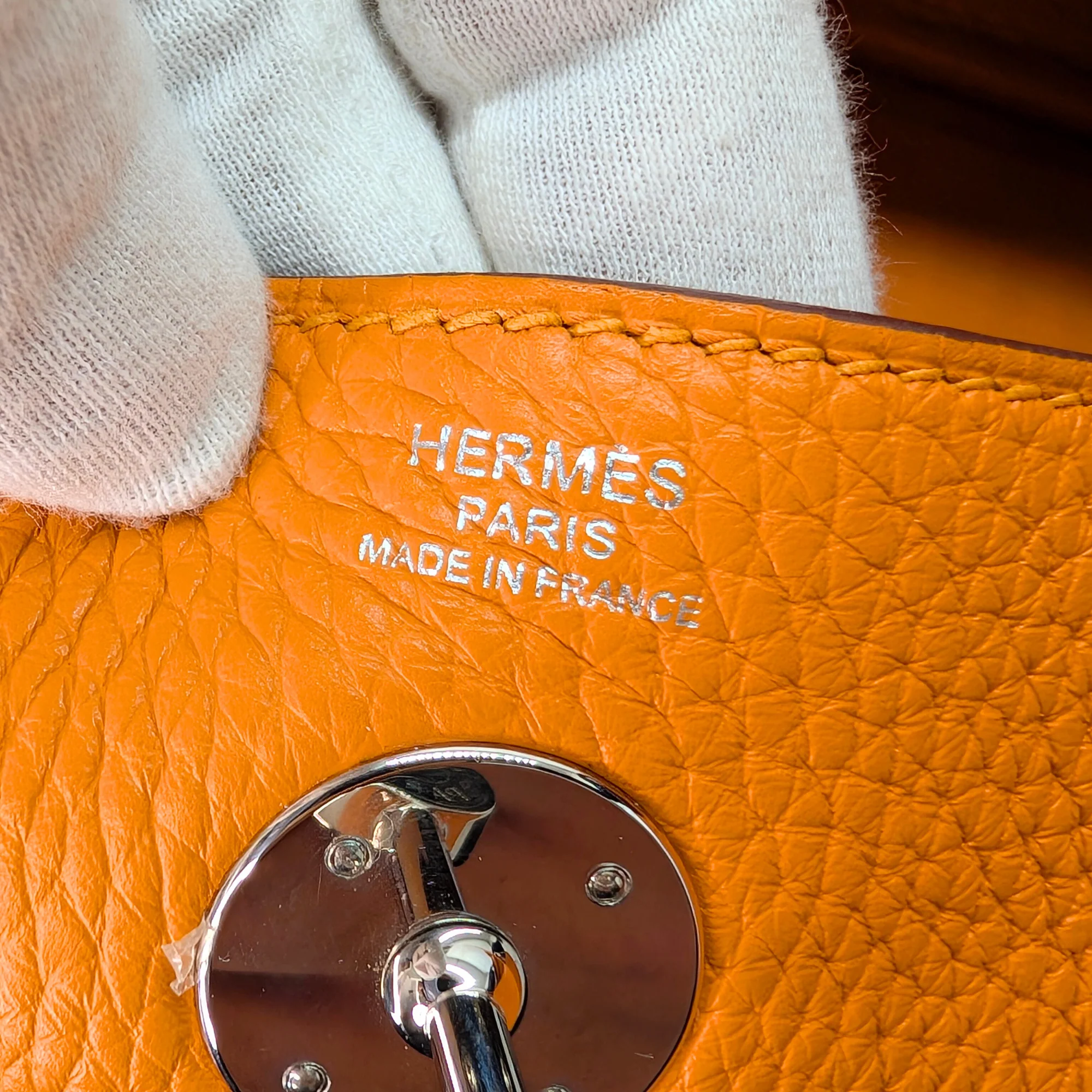 Hermes Lindy Clemence Handbag 26 C stamp SHW Orange - Image 19