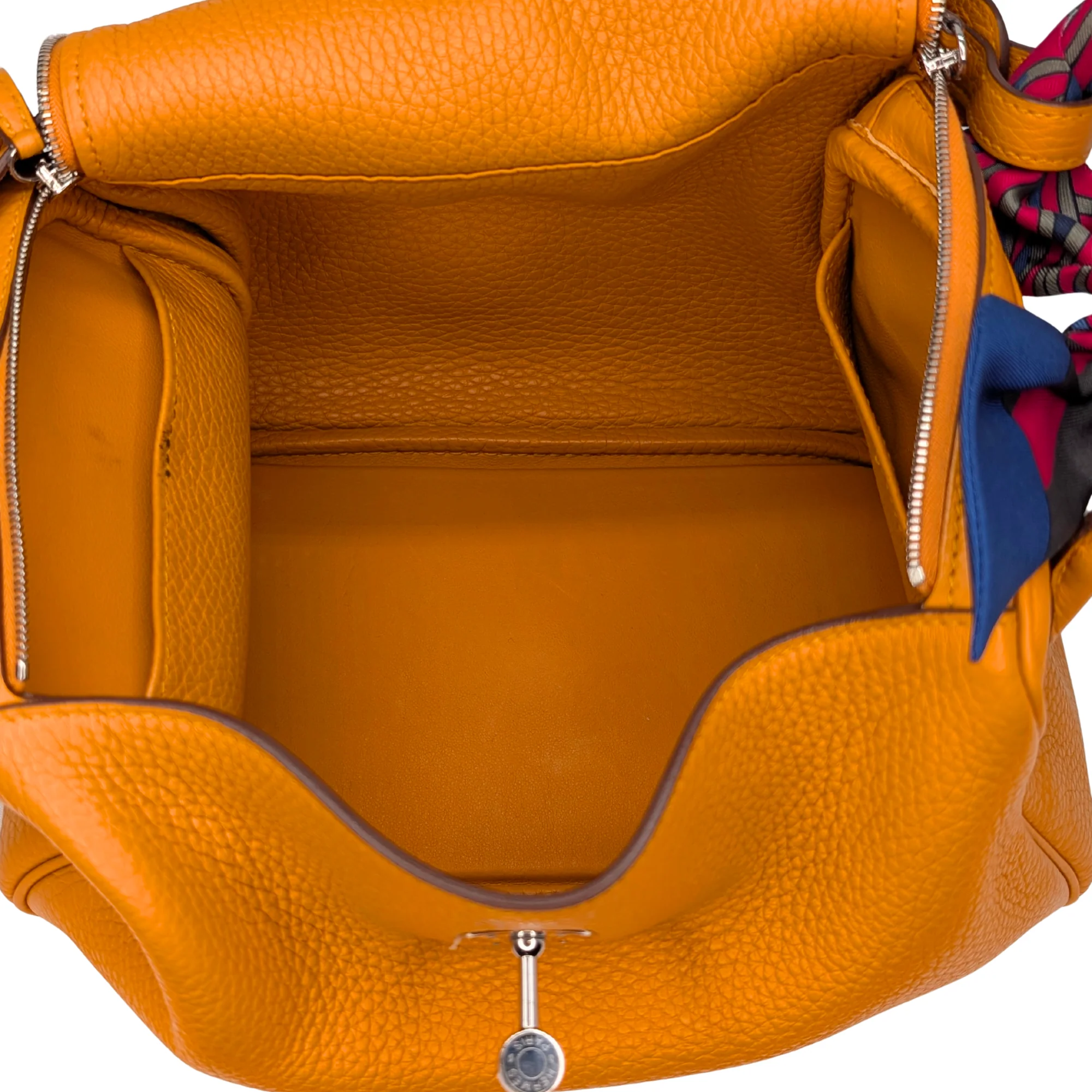 Hermes Lindy Clemence Handbag 26 C stamp SHW Orange - Image 21