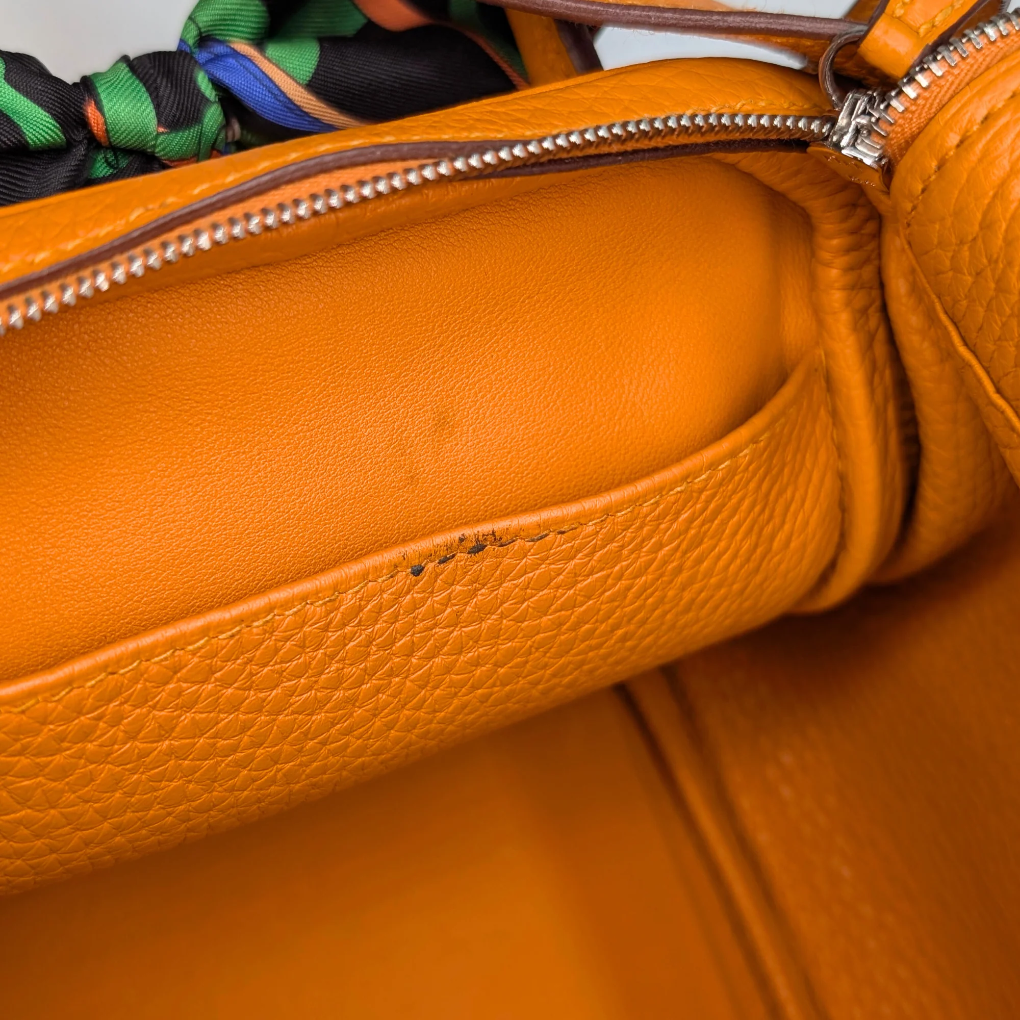 Hermes Lindy Clemence Handbag 26 C stamp SHW Orange - Image 22
