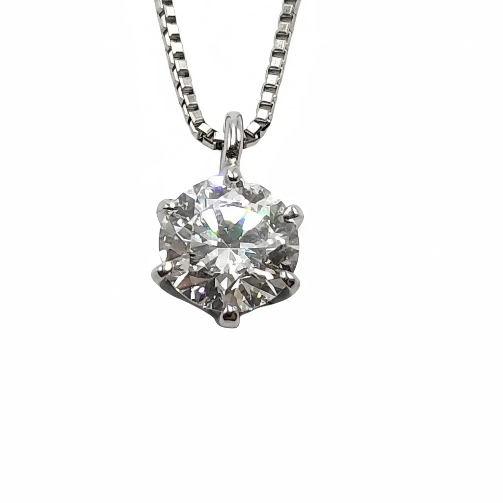 Platinum 0.30ct GIA Certified Natural Round Brilliant Diamond Pendant Necklace - Image 2