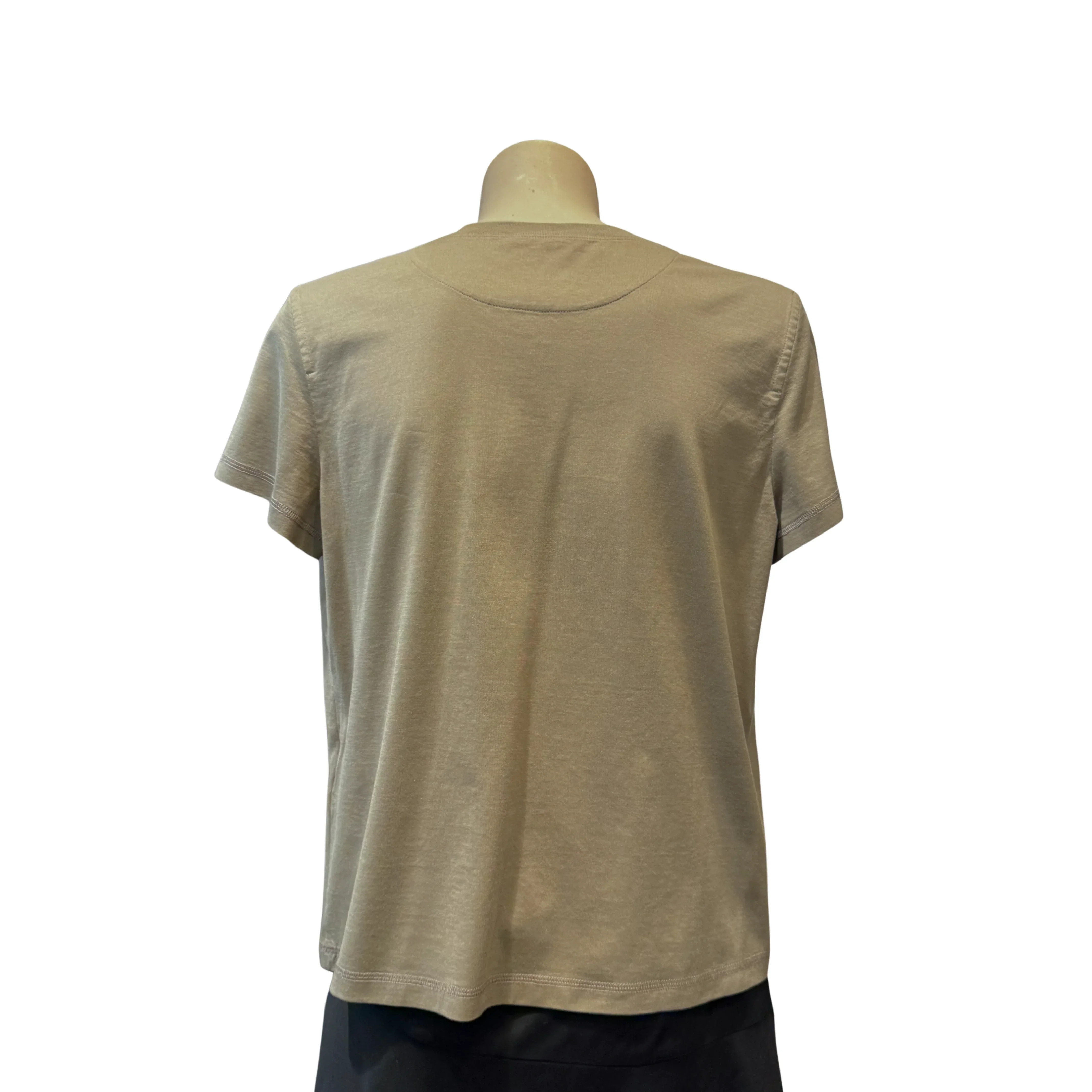 Hermes Droit Poche Brodée T-shirt Khaki size 40 - Image 3