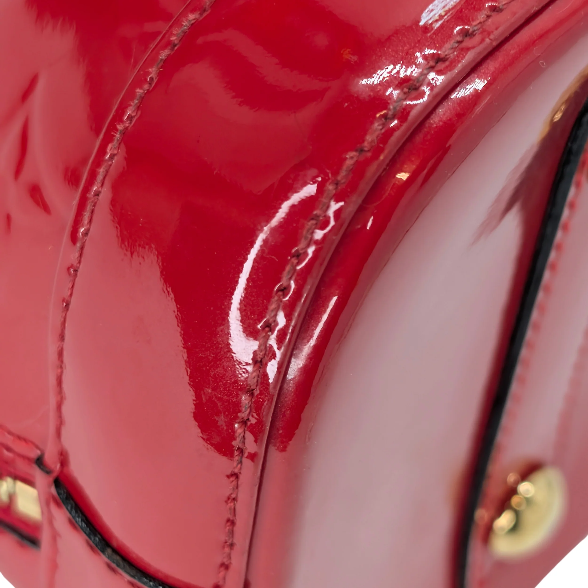Louis Vuitton Alma Pm Vernis Leather Red Bag - Image 10