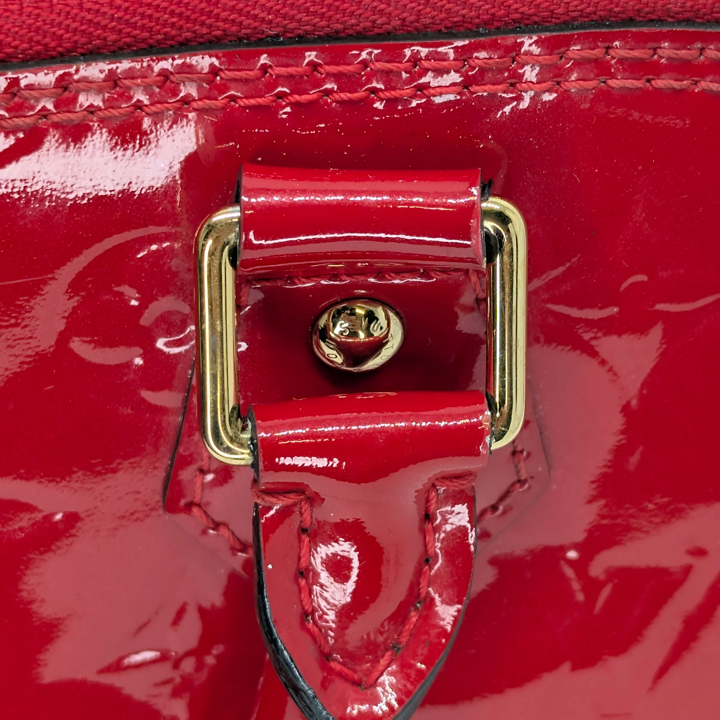 Louis Vuitton Alma Pm Vernis Leather Red Bag - Image 12