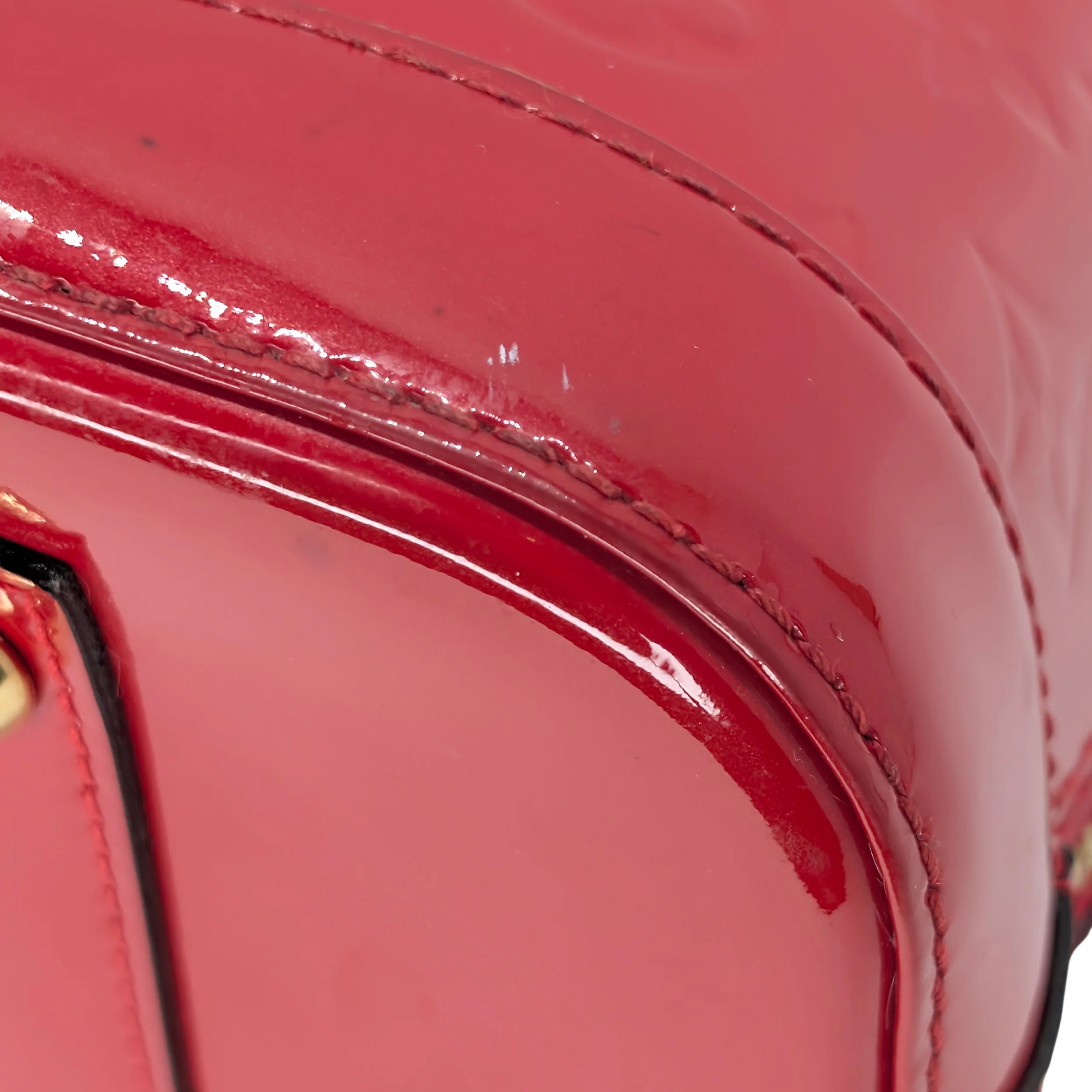 Louis Vuitton Alma Pm Vernis Leather Red Bag - Image 9