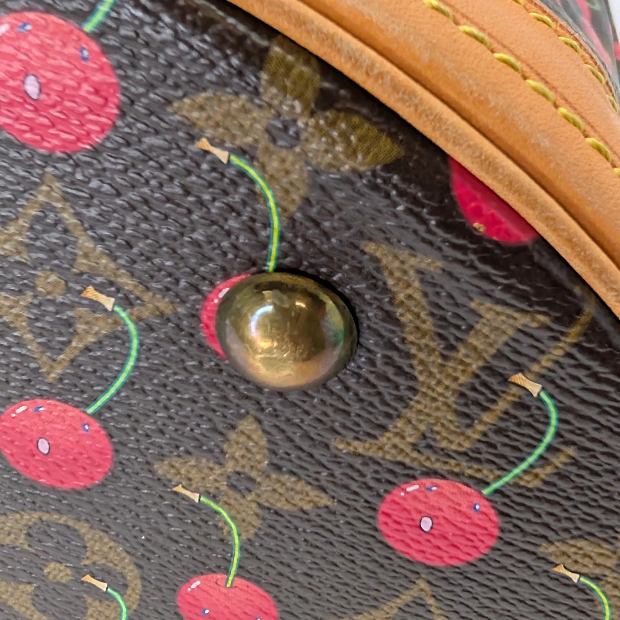 Louis Vuitton Cerises Bucket Murakami Cherry Handbag - Image 9
