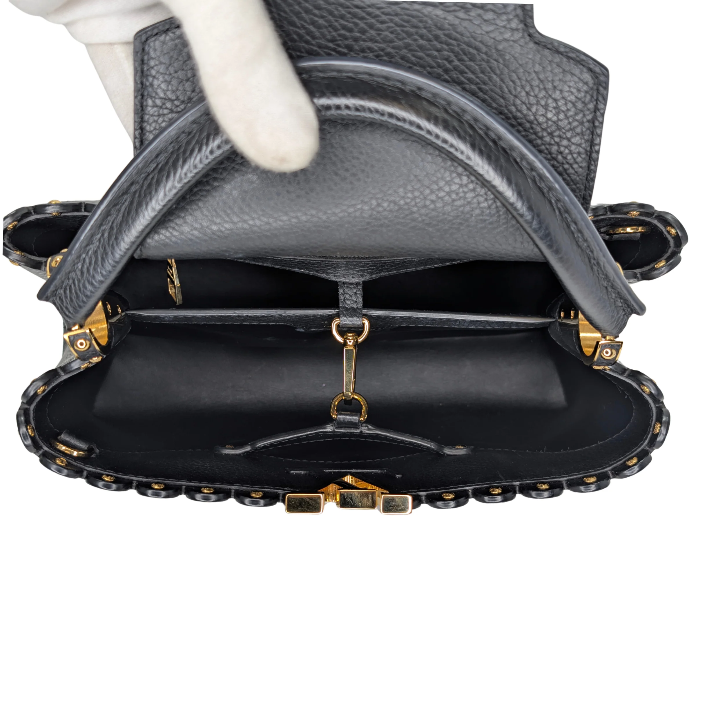 Louis Vuitton Capucine Pm Shoulder Handbag Taurillon Leather Black - Image 19