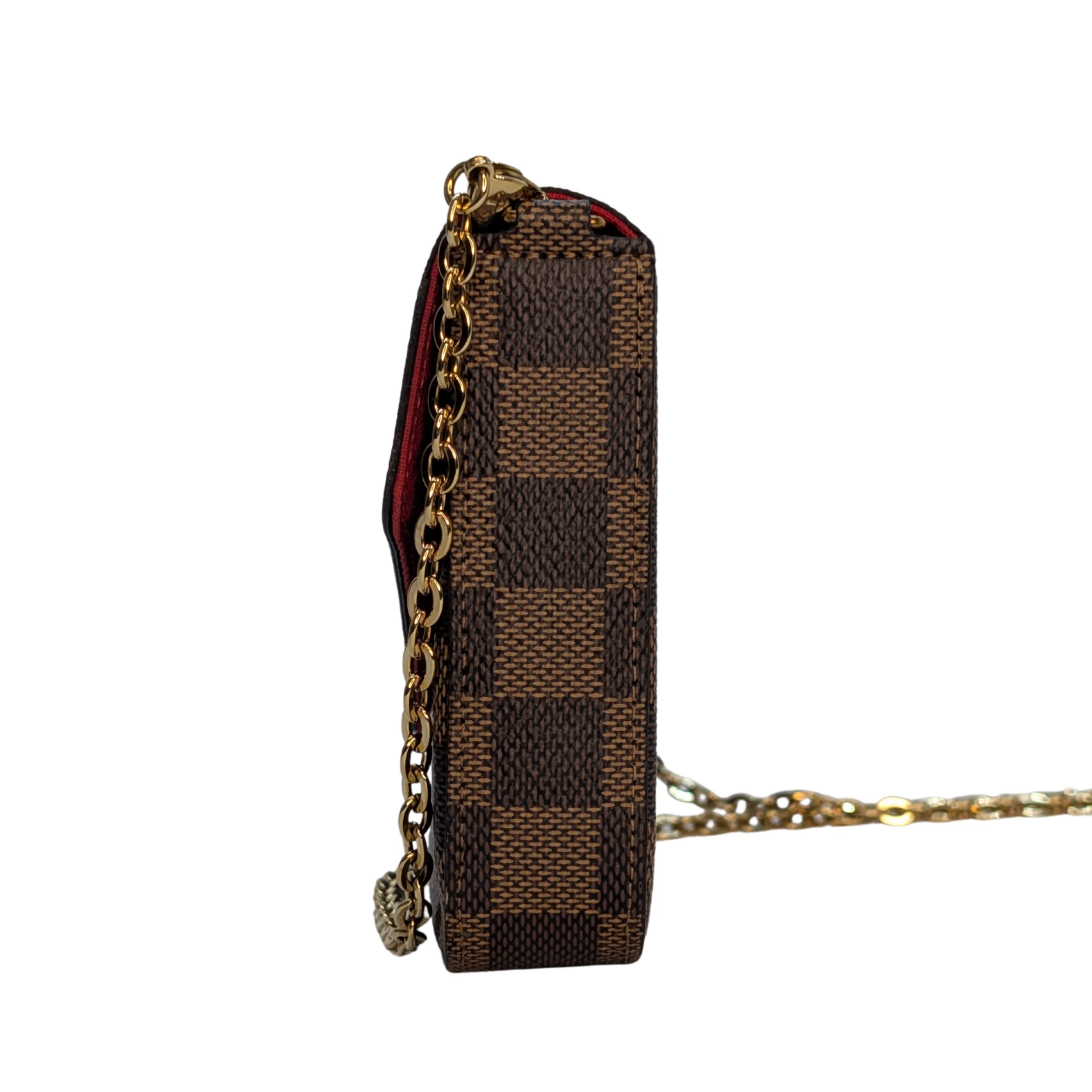 Louis Vuitton Damier Ebene Felicie Pochette Chain Wallet Bag - Image 5