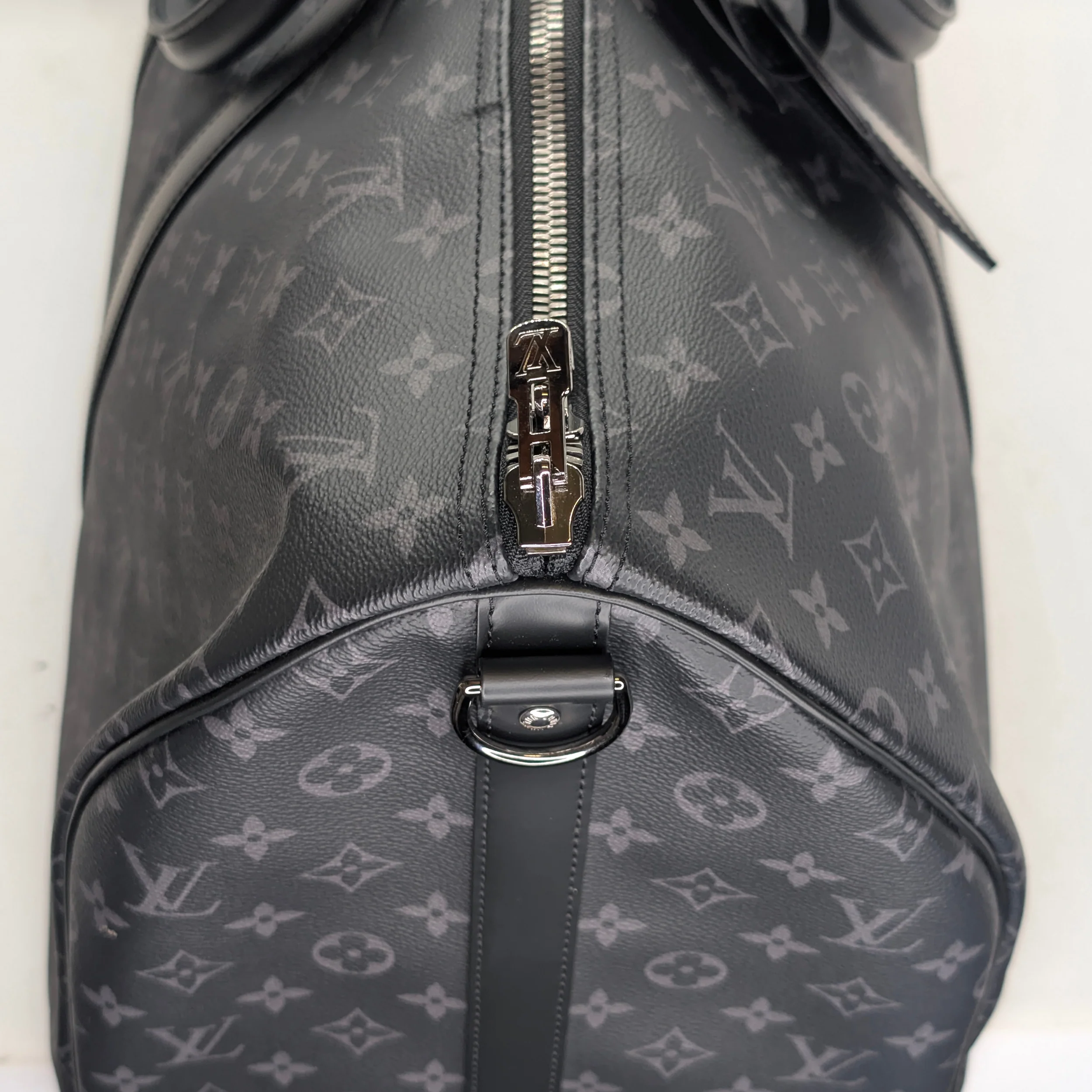 Louis Vuitton Keepall Bandoulière 55 Monogram Eclipse Charcoal Black - Image 14