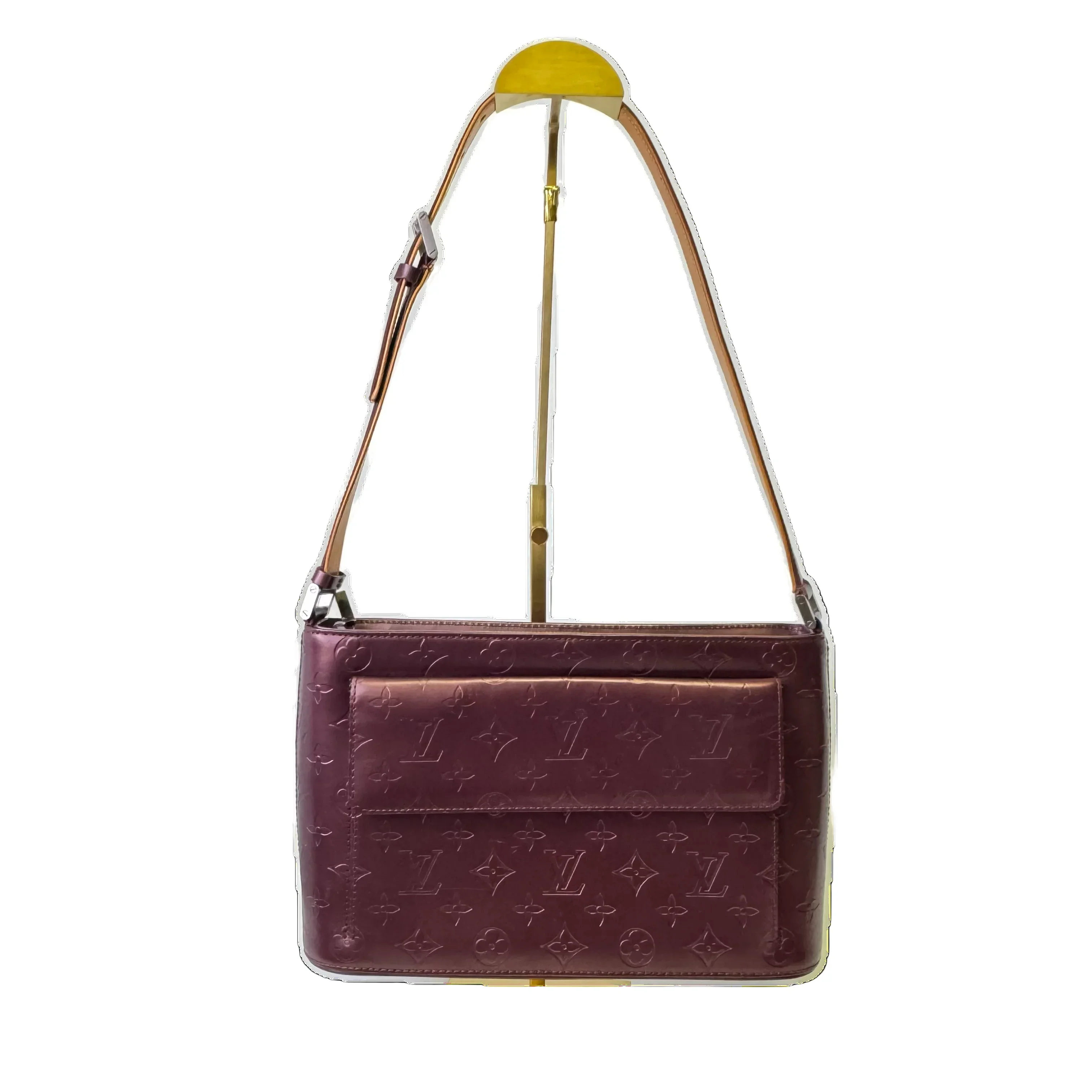 Louis Vuitton Mat Allston Shoulder Bag Vernis Leather Burgundy - Image 3