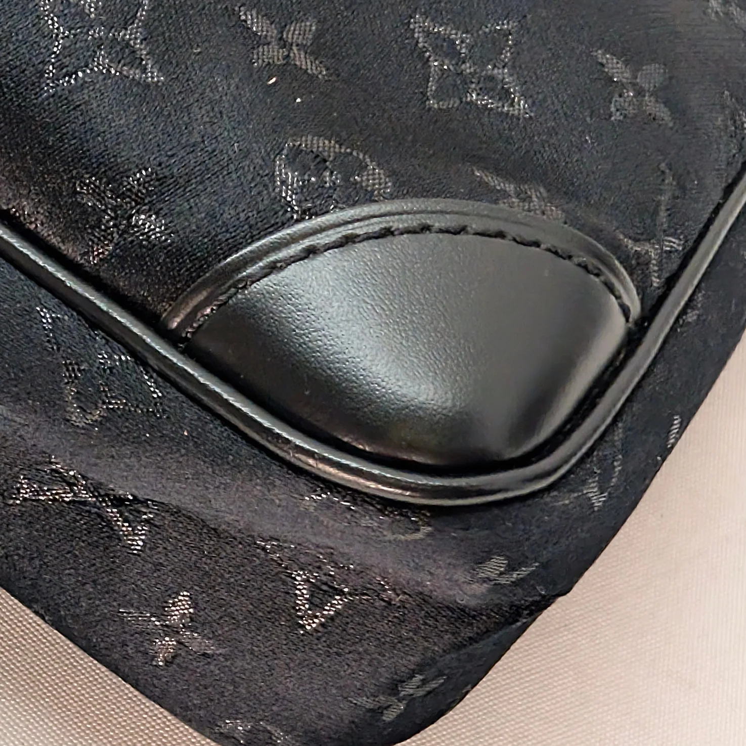 Louis Vuitton Satin Little Boulogne Monogram Bag Black - Image 8
