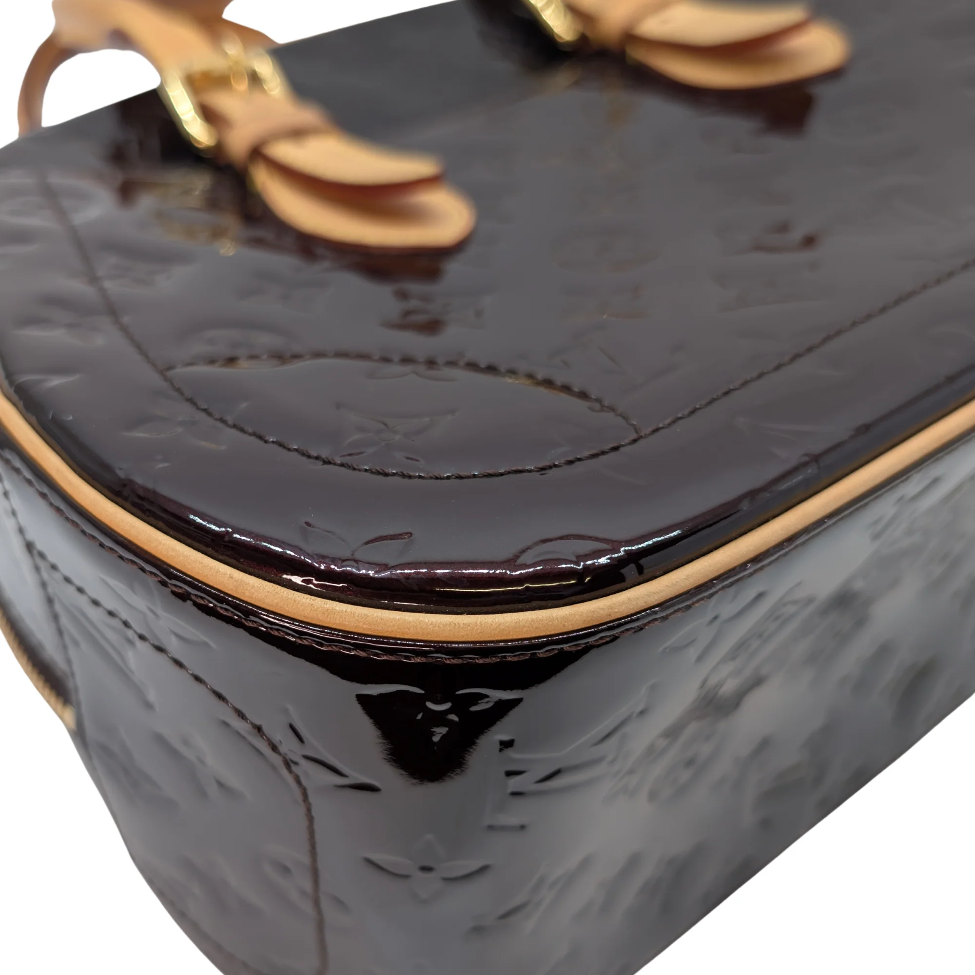 Louis Vuitton Summit Drive Vernis Patent Leather Handbag Burgandy - Image 15