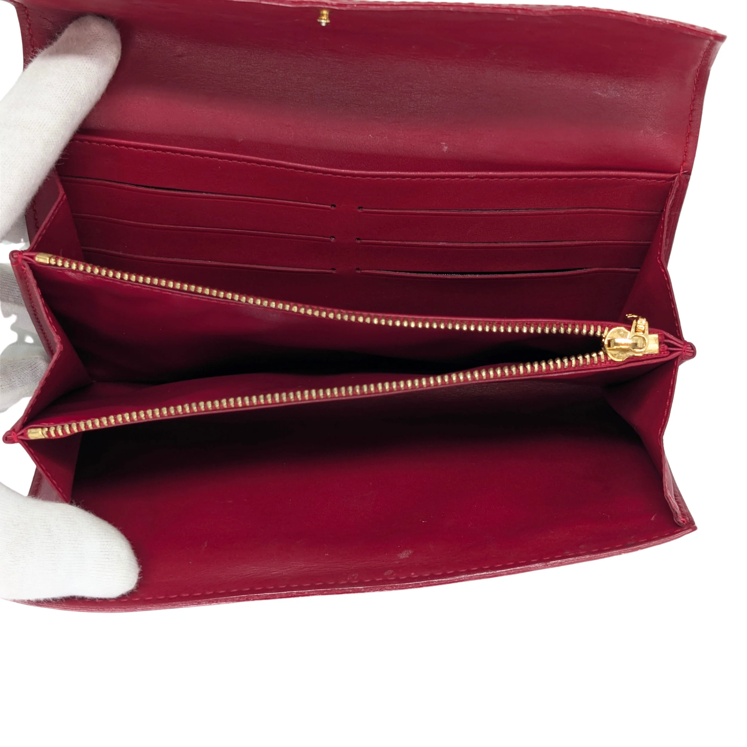 Louis Vuitton Sarah Long Wallet Vernis Leather Patent Red - Image 14