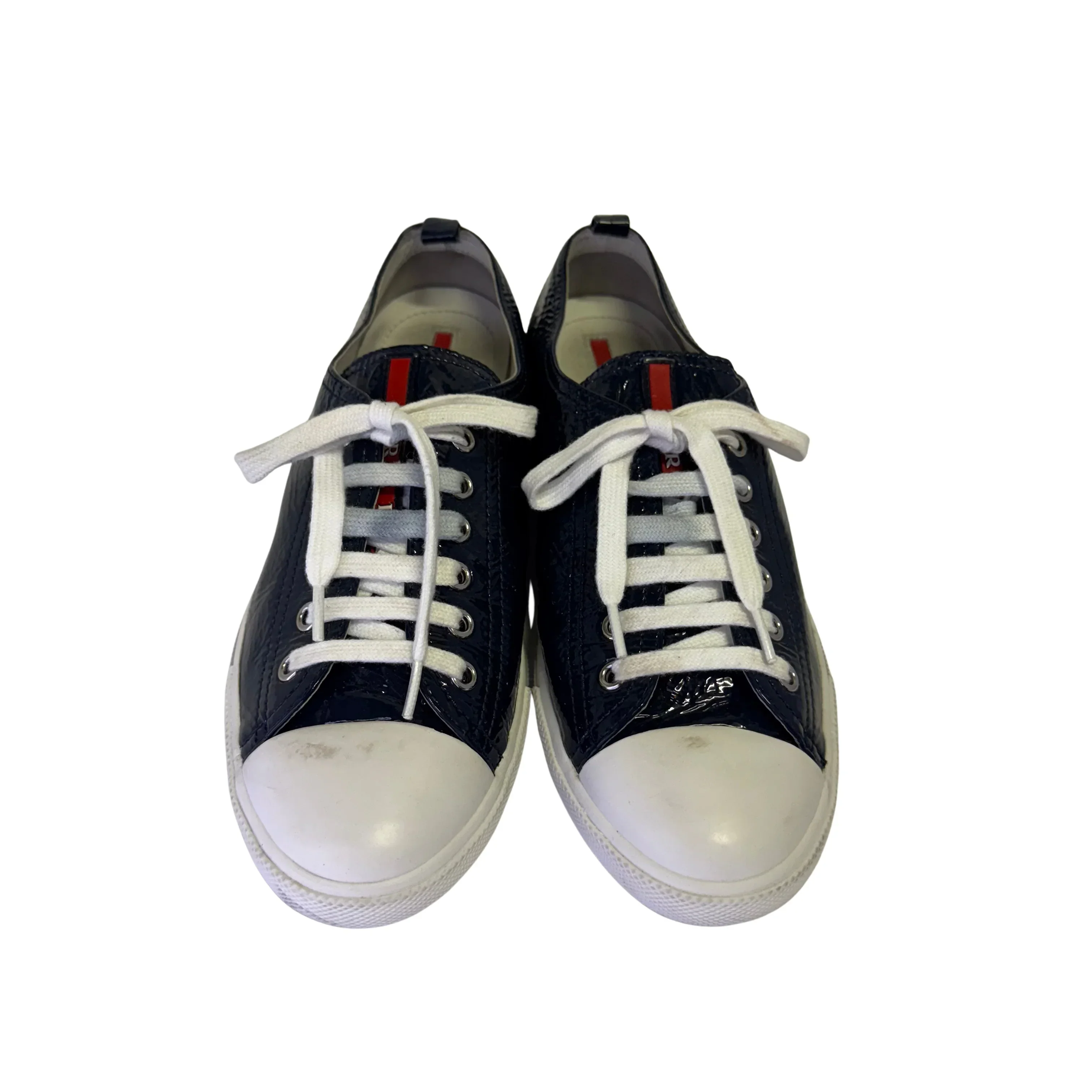 Prada Naplak Royal Patent leather sneakers Women's size 37 - Image 4