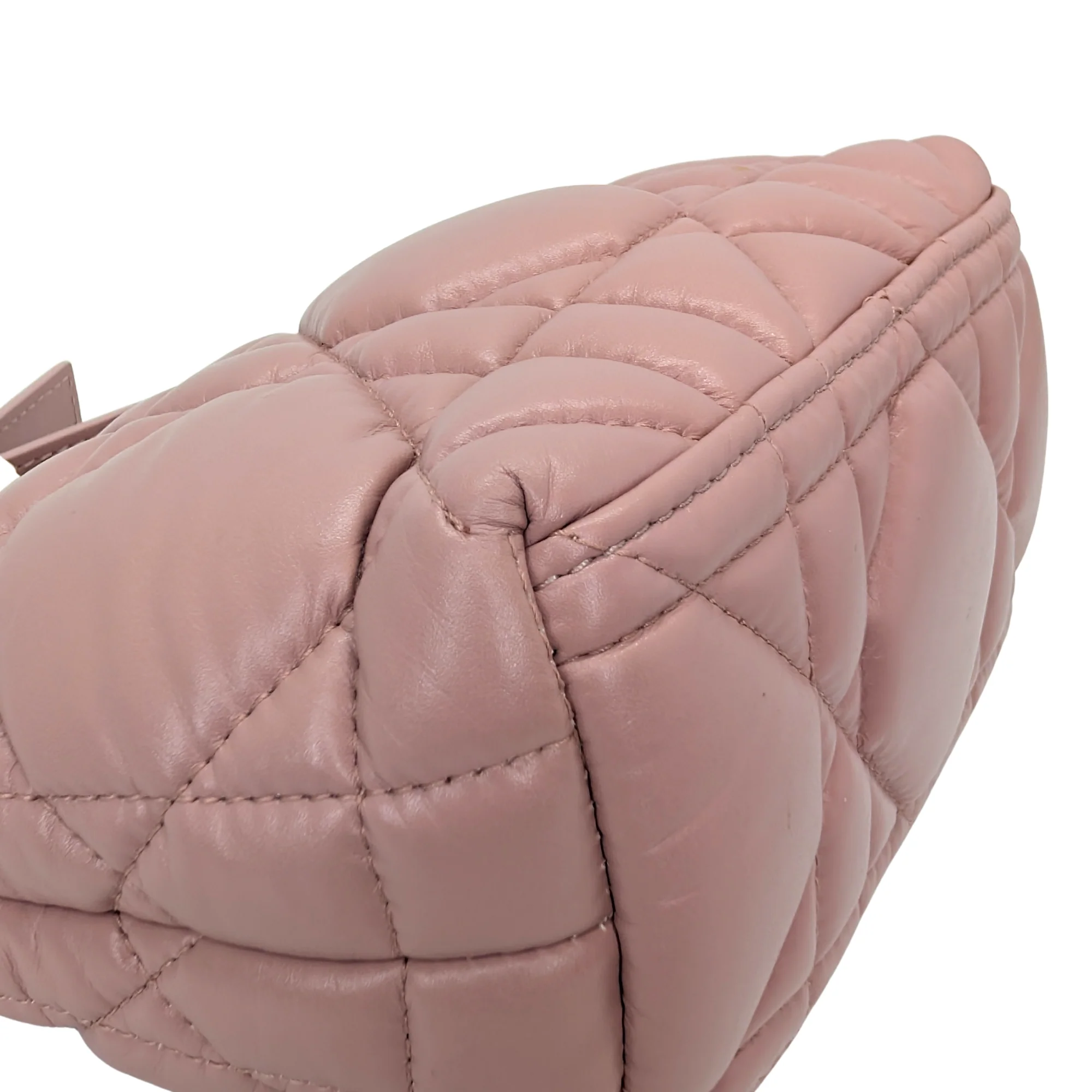 Dior Macrocannage Nomad Travel Pouch Bag Calfskin Pink - Image 6