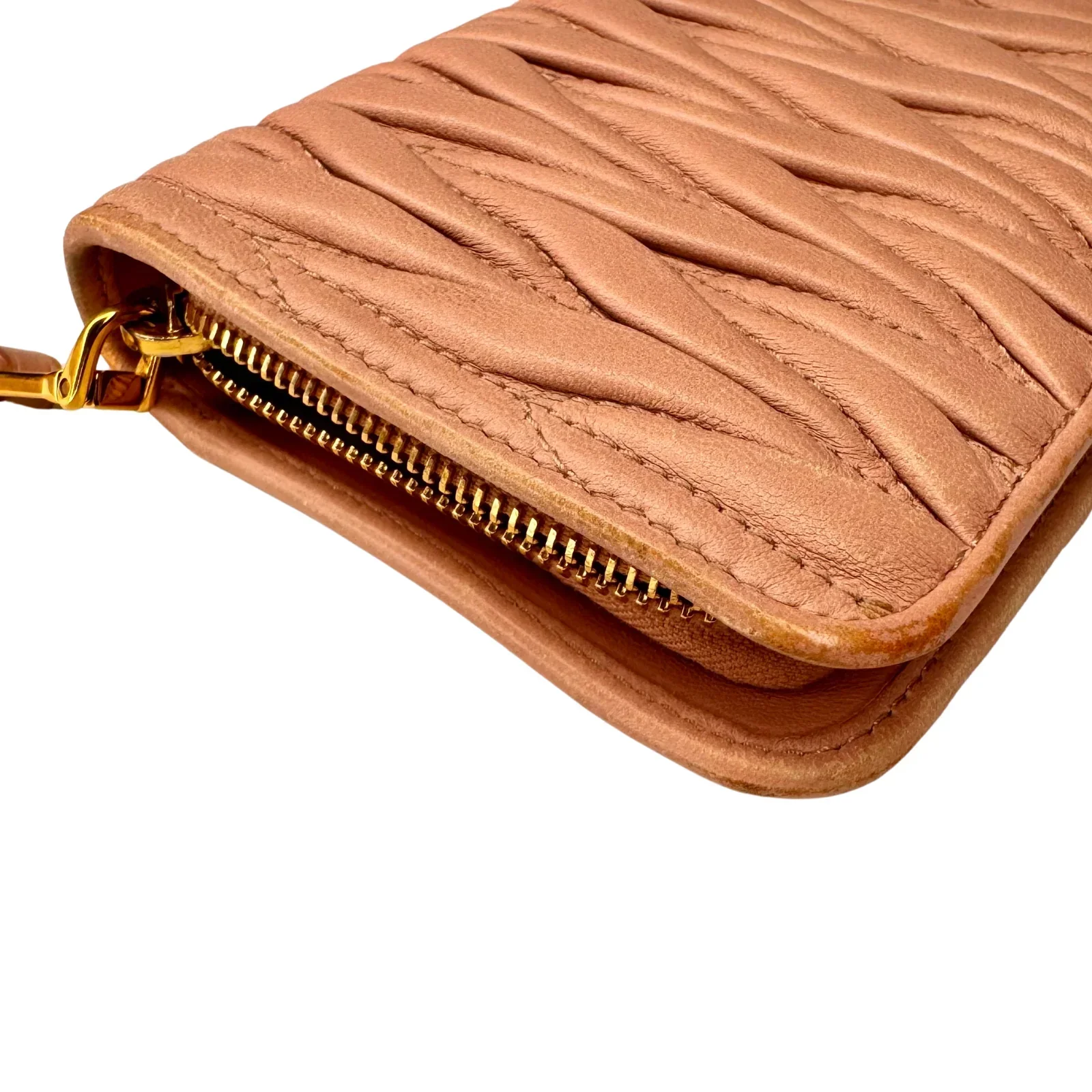 Miu Miu Matelassé Zip Around Wallet – Powdered Pink - Image 9