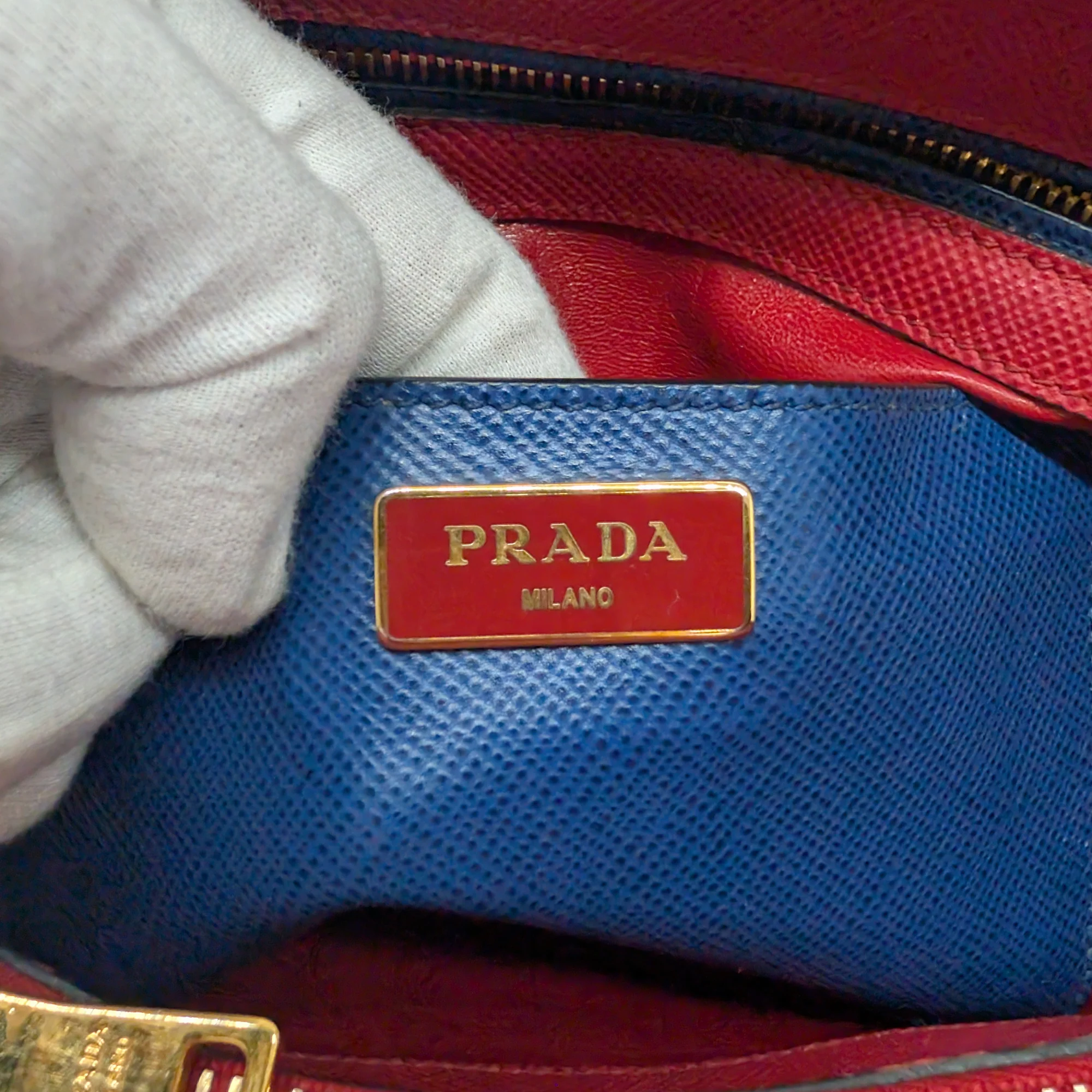 Prada Saffiano Cuir Tote Bag Navy Blue - Image 17