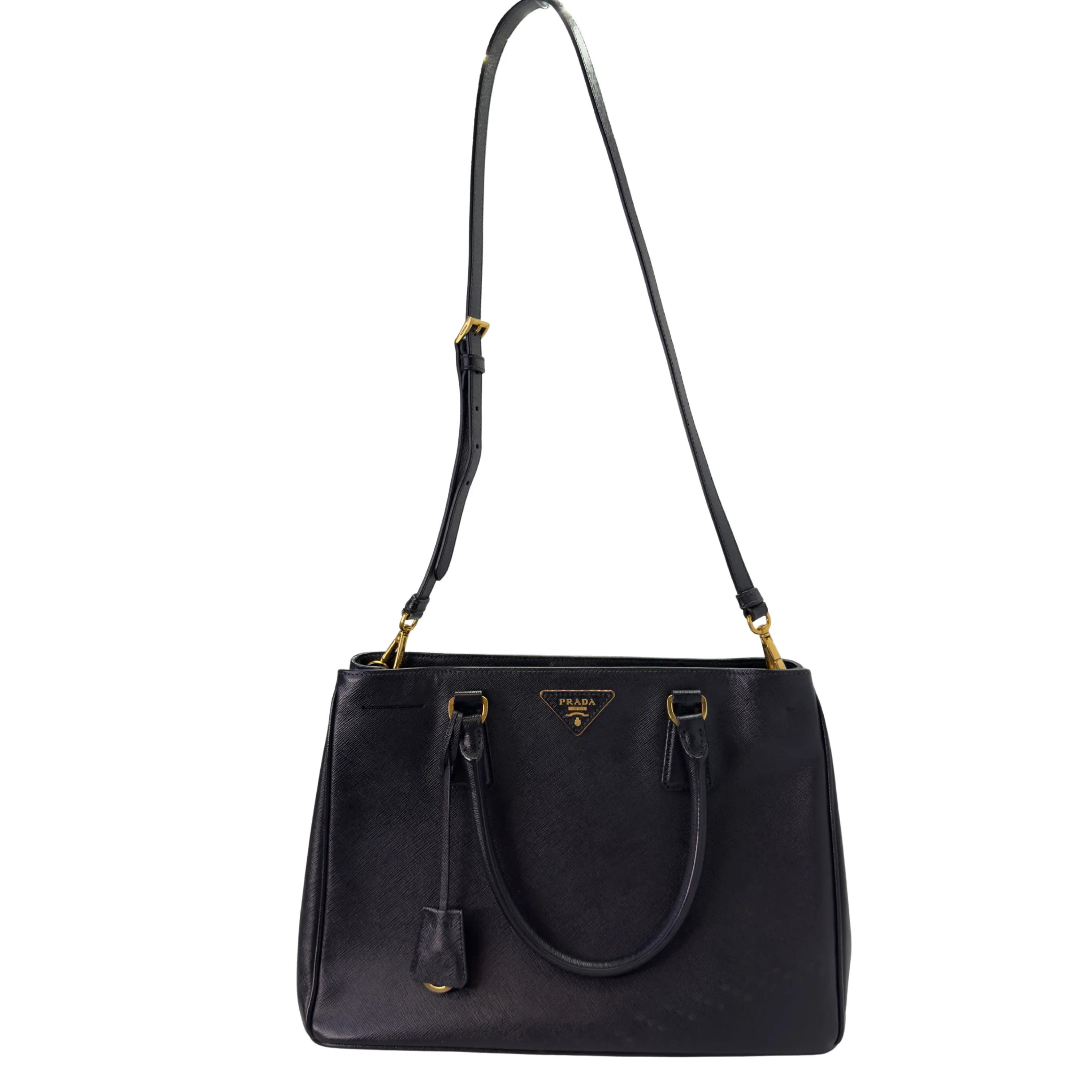 Prada Safiano Lux Medium Tote Bag Black - Image 6
