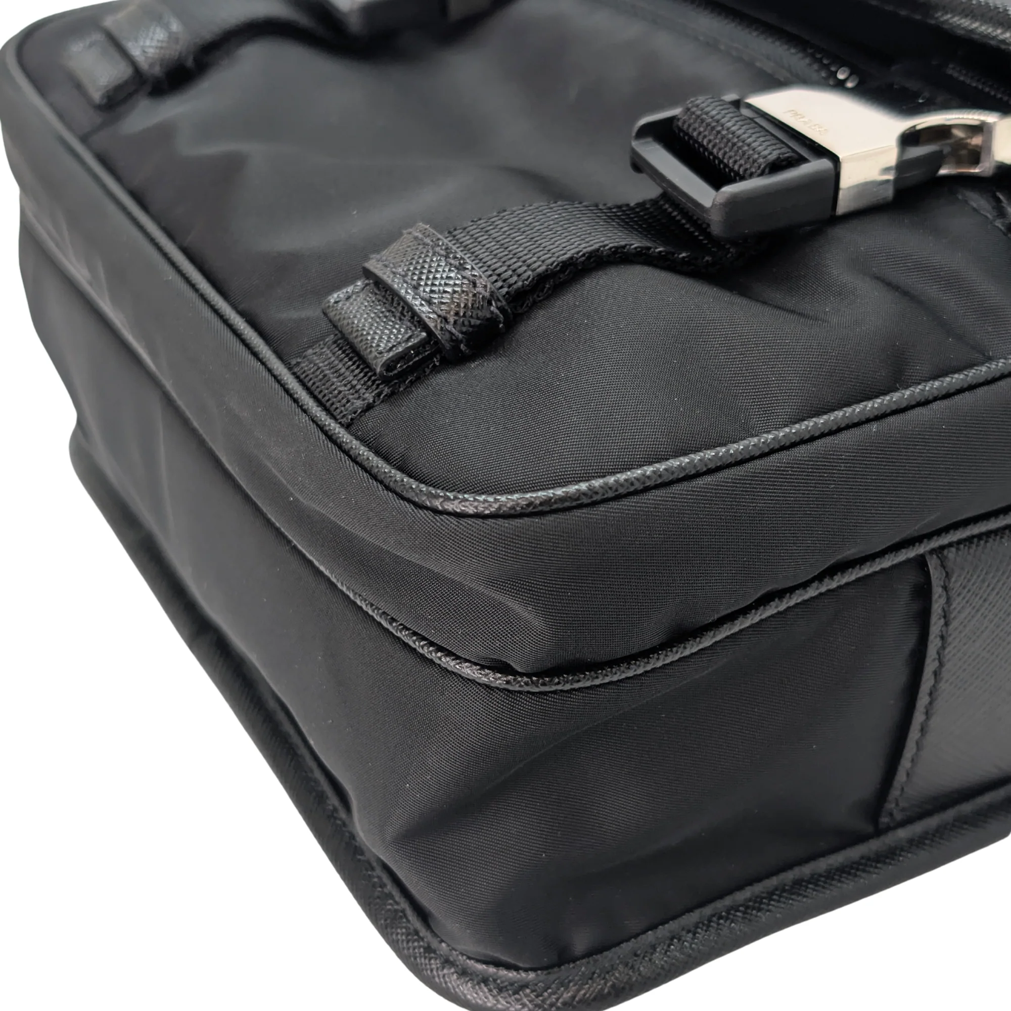Prada Re-Nylon and Saffiano Leather Shoulder Bag Black - Image 8