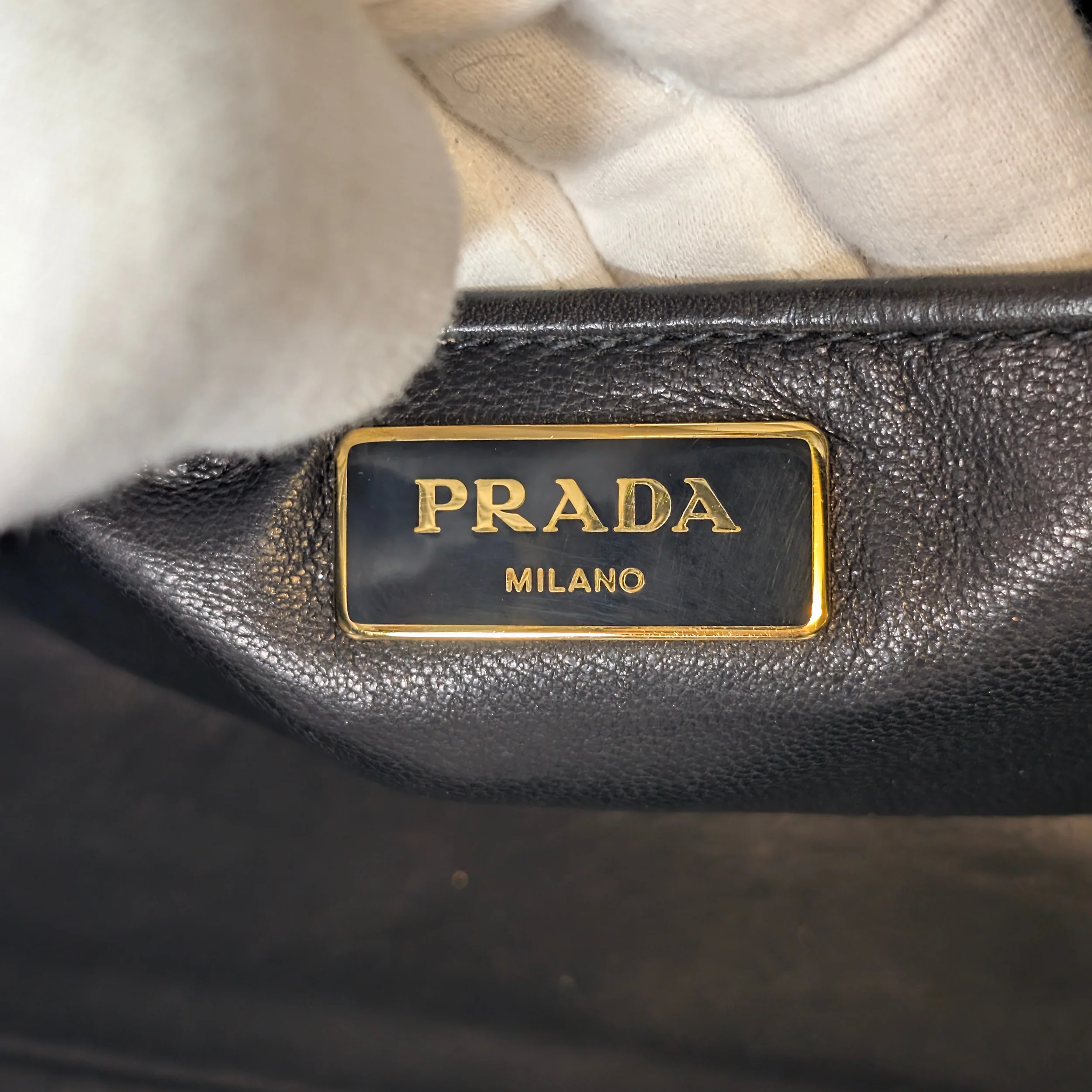 Prada Vitello Vintage Bowling Bag Distressed Black - Image 15