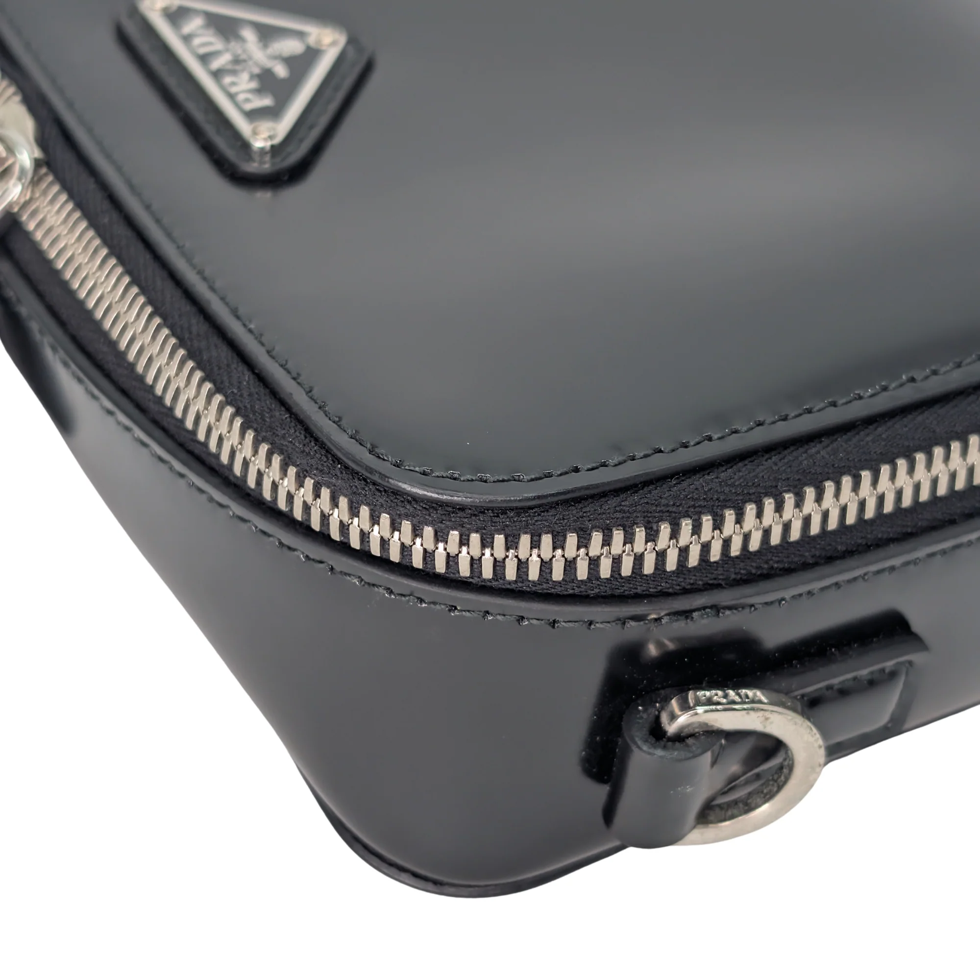 Prada Brique Crossbody Bag Leather Black - Image 9