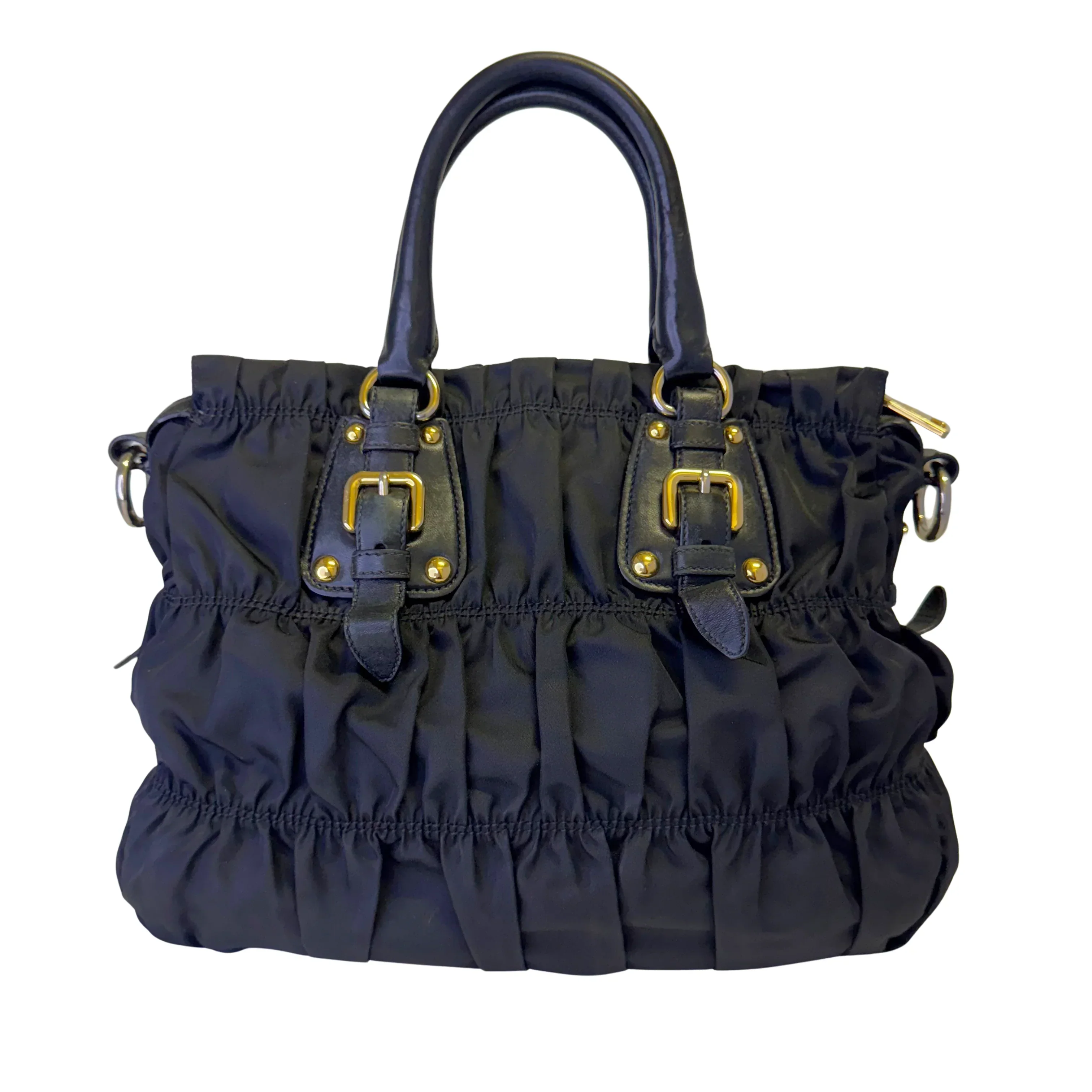 Prada Black Tessuto Nylon x Leather Tote Bag - Image 3