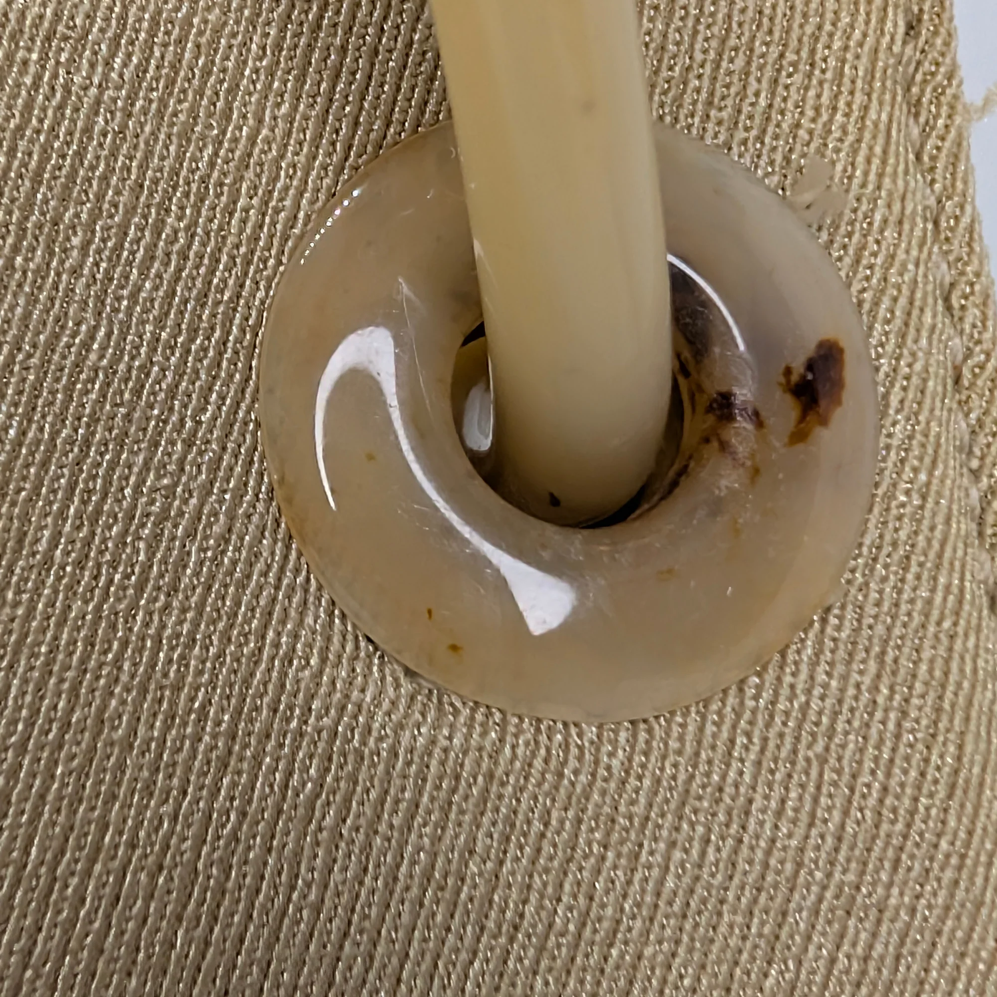 Prada Canvas & Tortoise Shell Shoulder Bag Beige - Image 6
