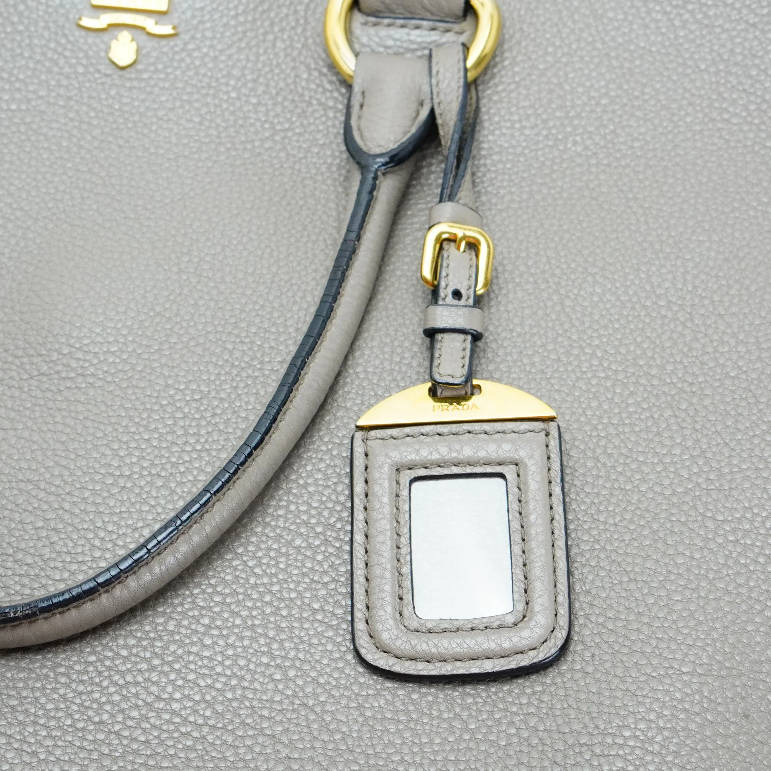 Prada Grey Vitello Daino Handbag - Image 14