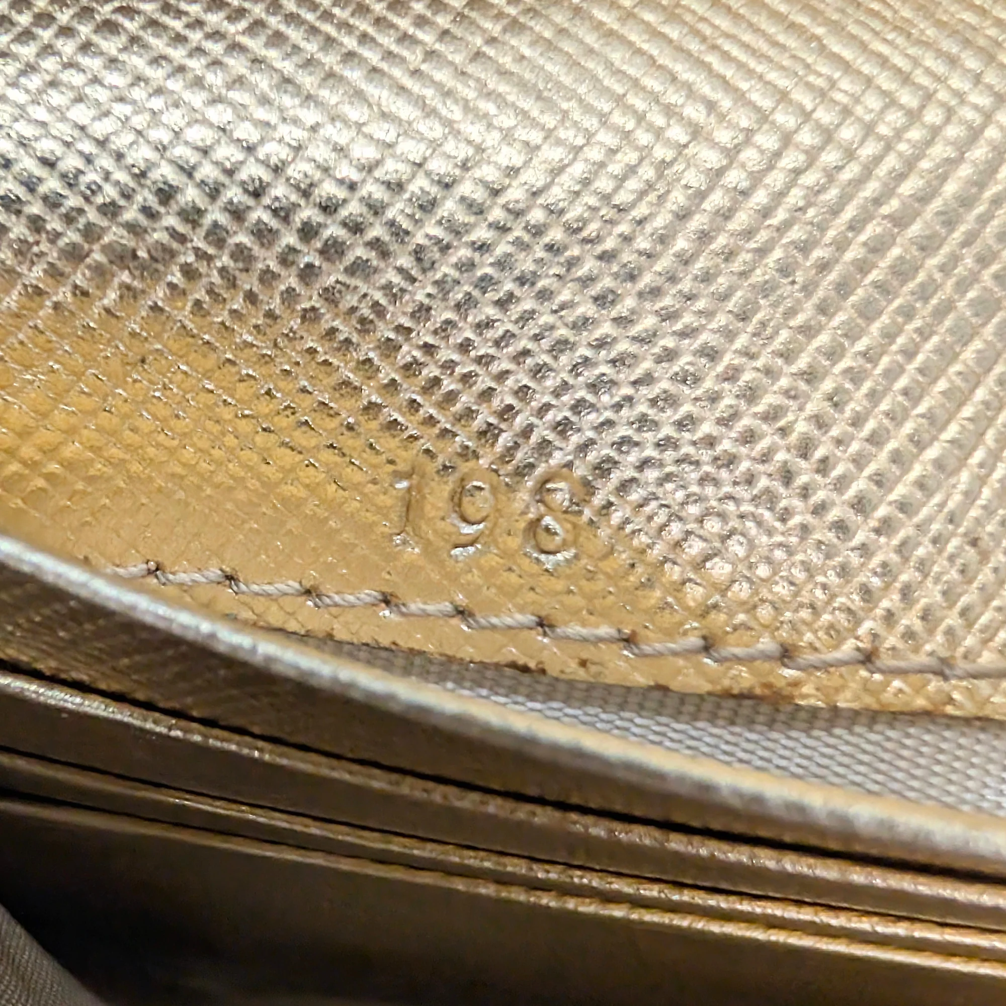 Prada Saffiano Metal Continental Wallet Gold - Image 11