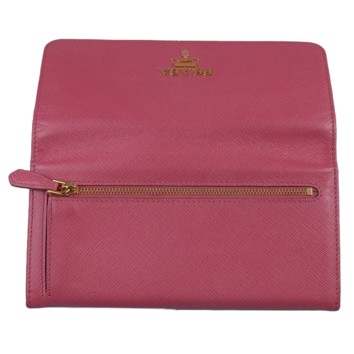 Prada Saffiano Leather Long Wallet and Card Holder Pink - Image 12