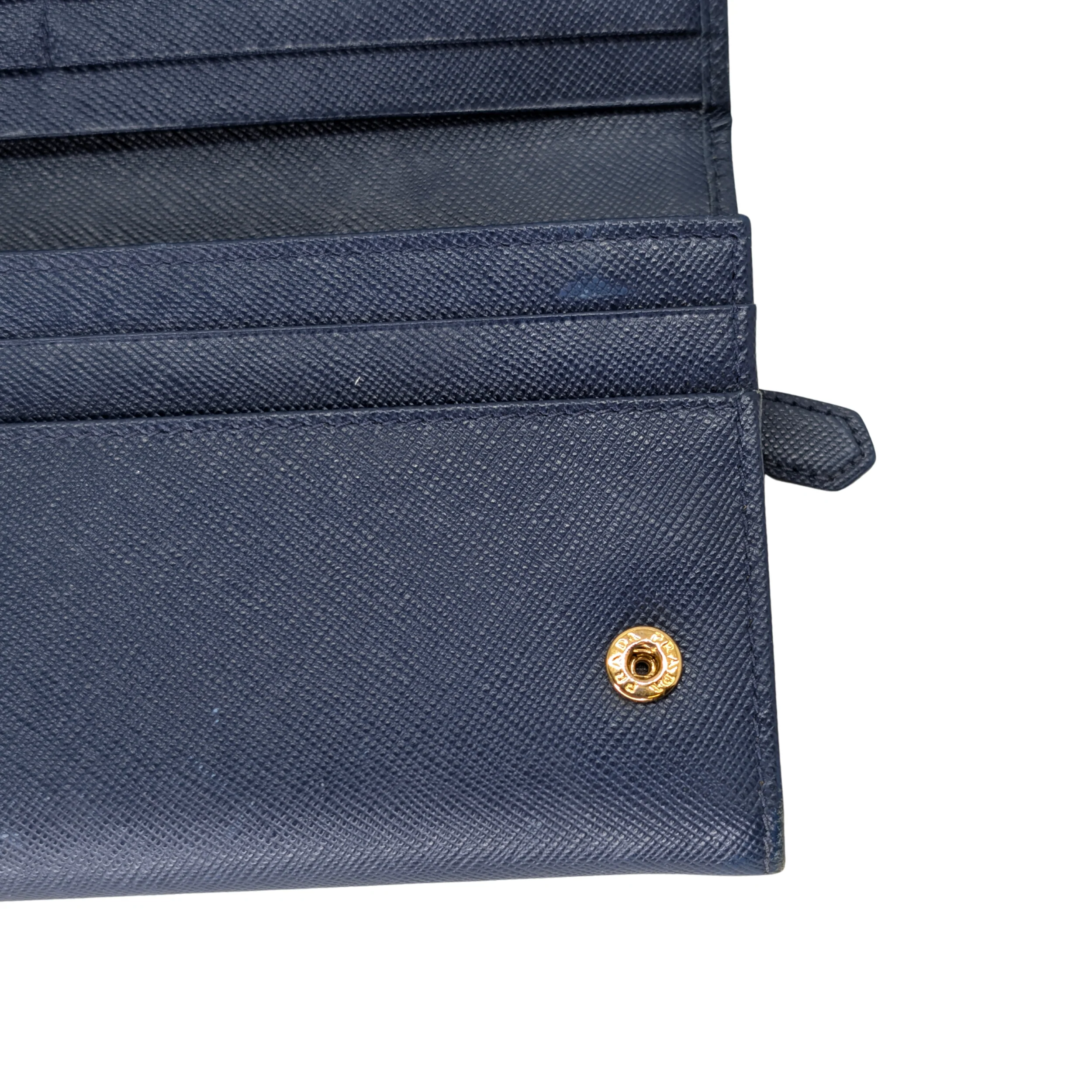 Prada Saffiano Leather Navy Blue Long Wallet - Image 13