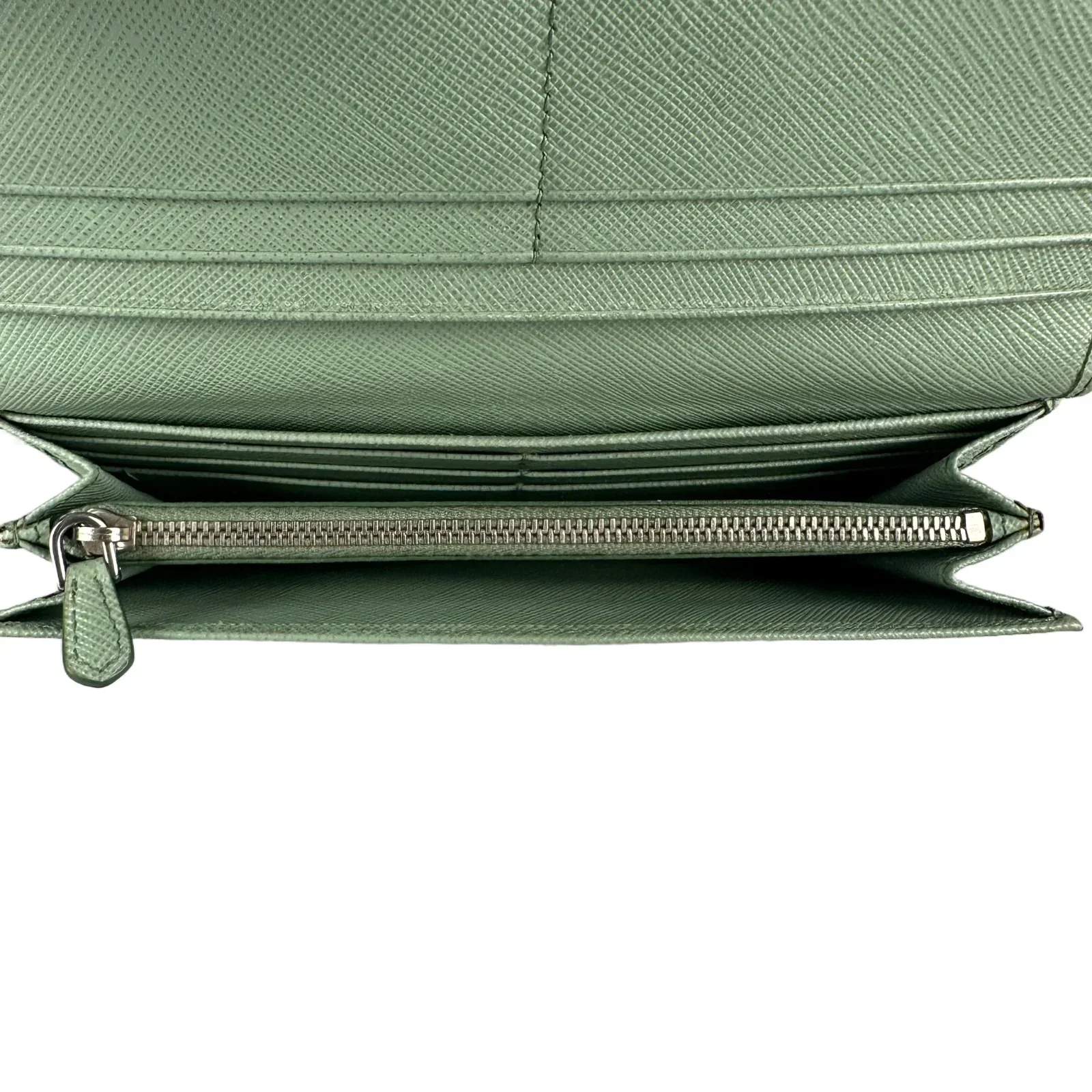 Prada Saffiano Metal Acquamarina Long Folio Leather Wallet - Image 4