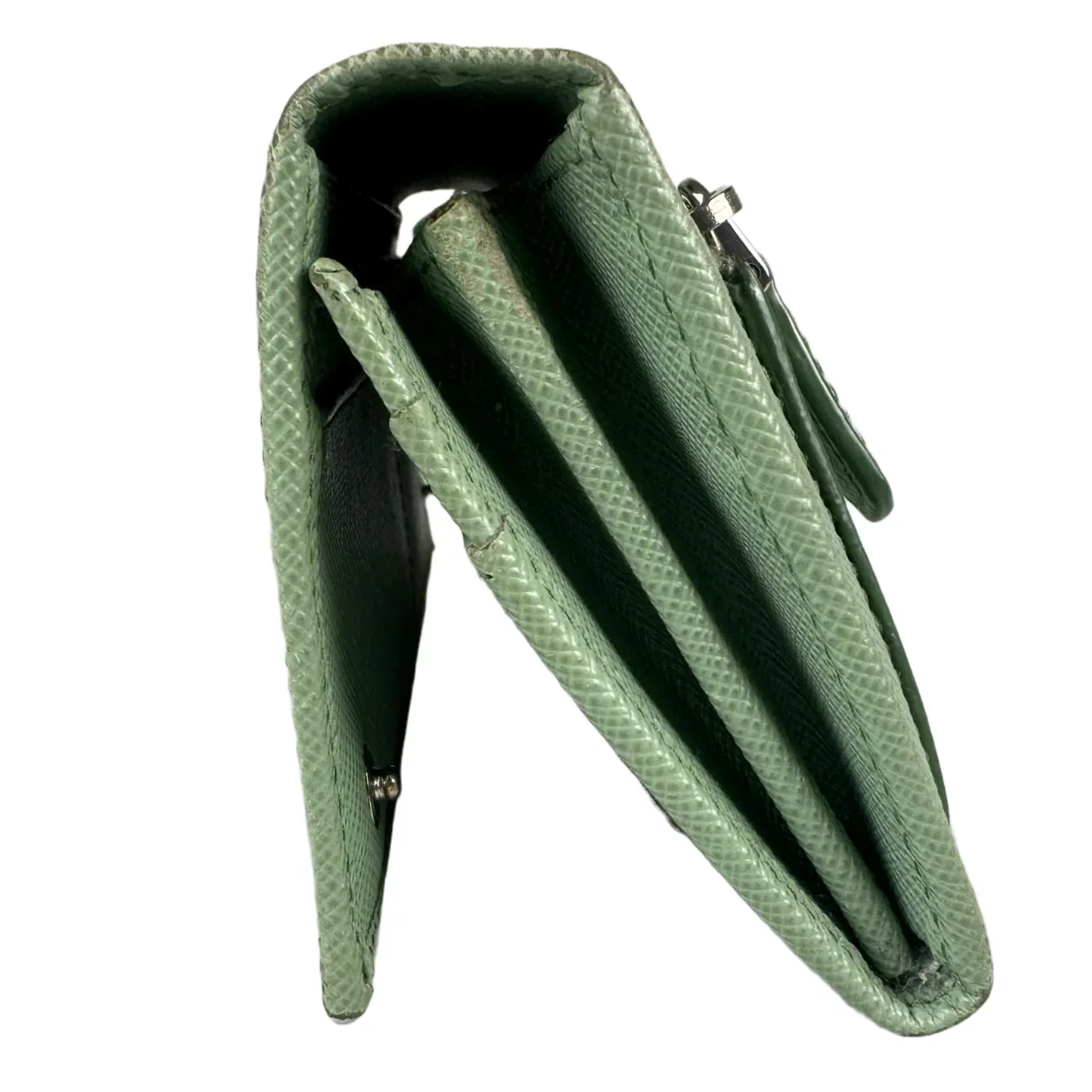 Prada Saffiano Metal Acquamarina Long Folio Leather Wallet - Image 5